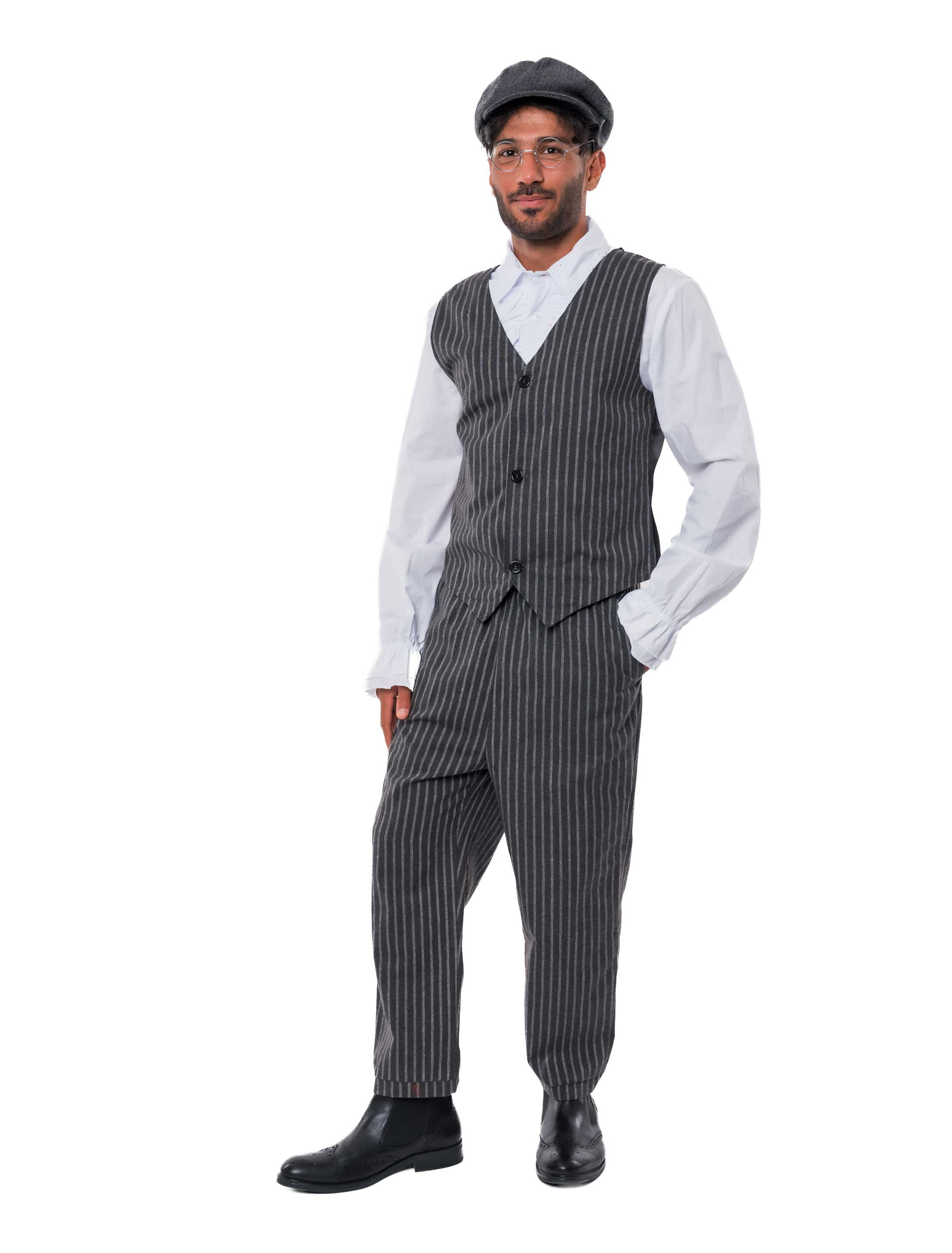 Kostüm Gangster 2-tlg. Herren grau M/L