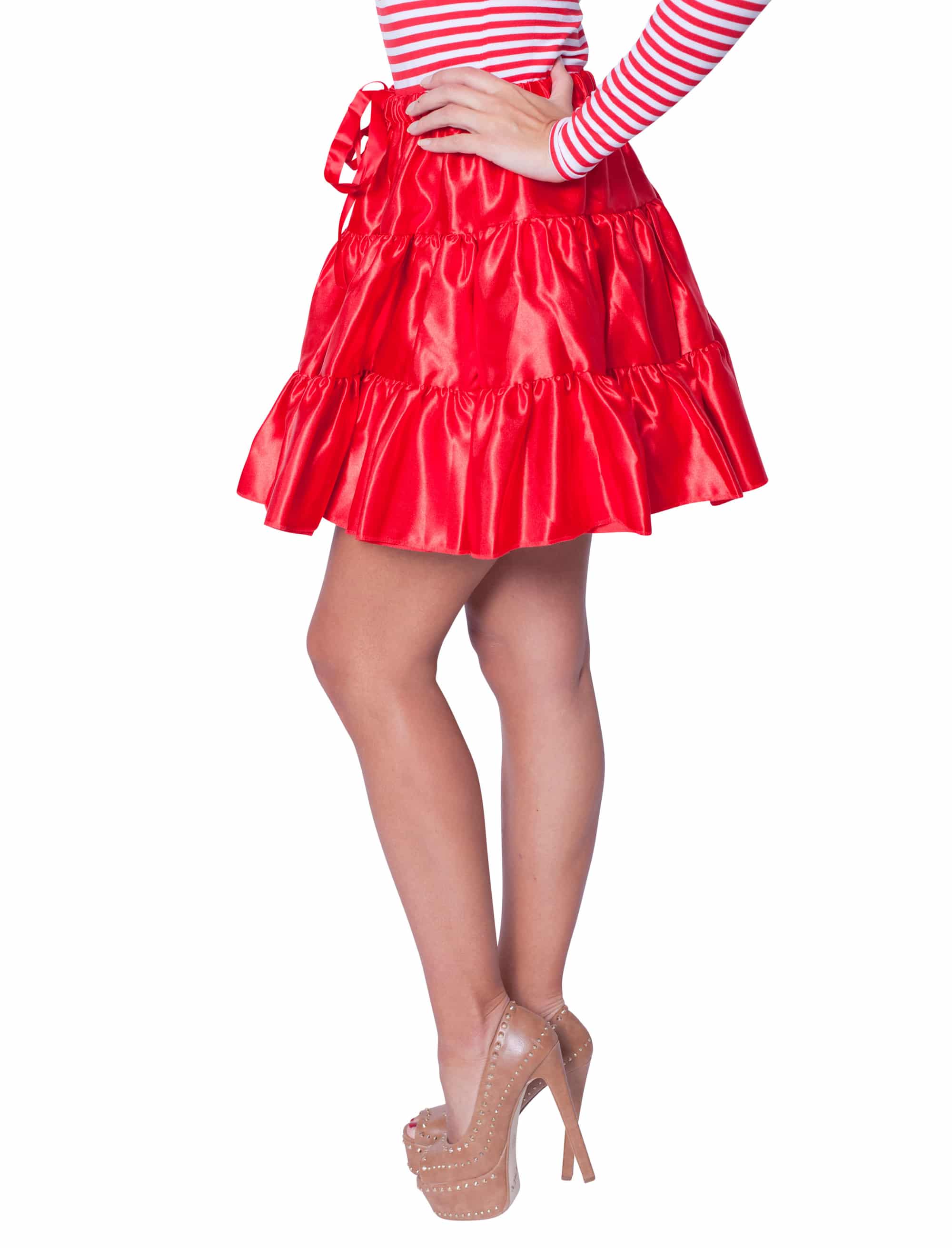 Rüschenrock Damen rot one size