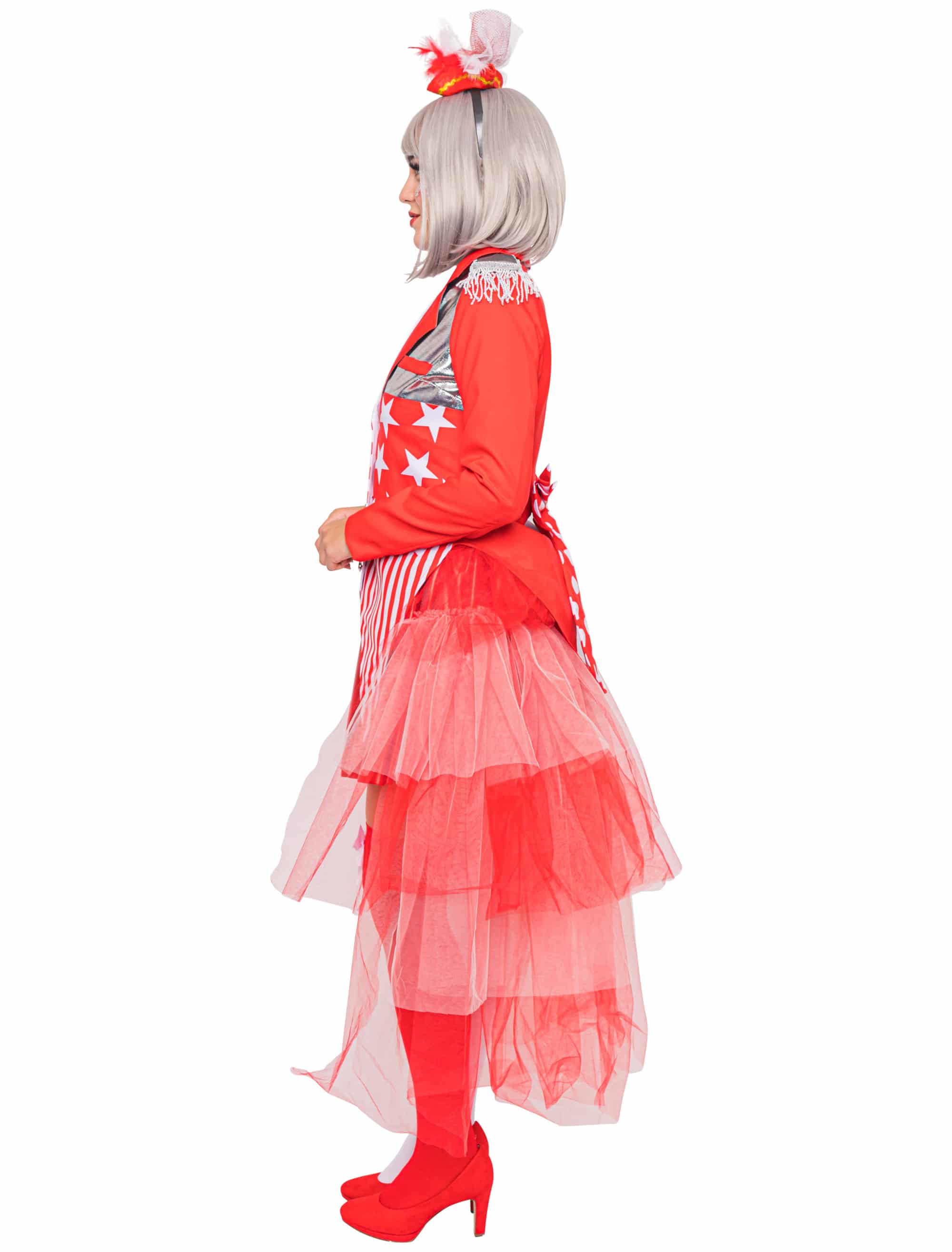Jacke verrückt Damen rot/weiß M