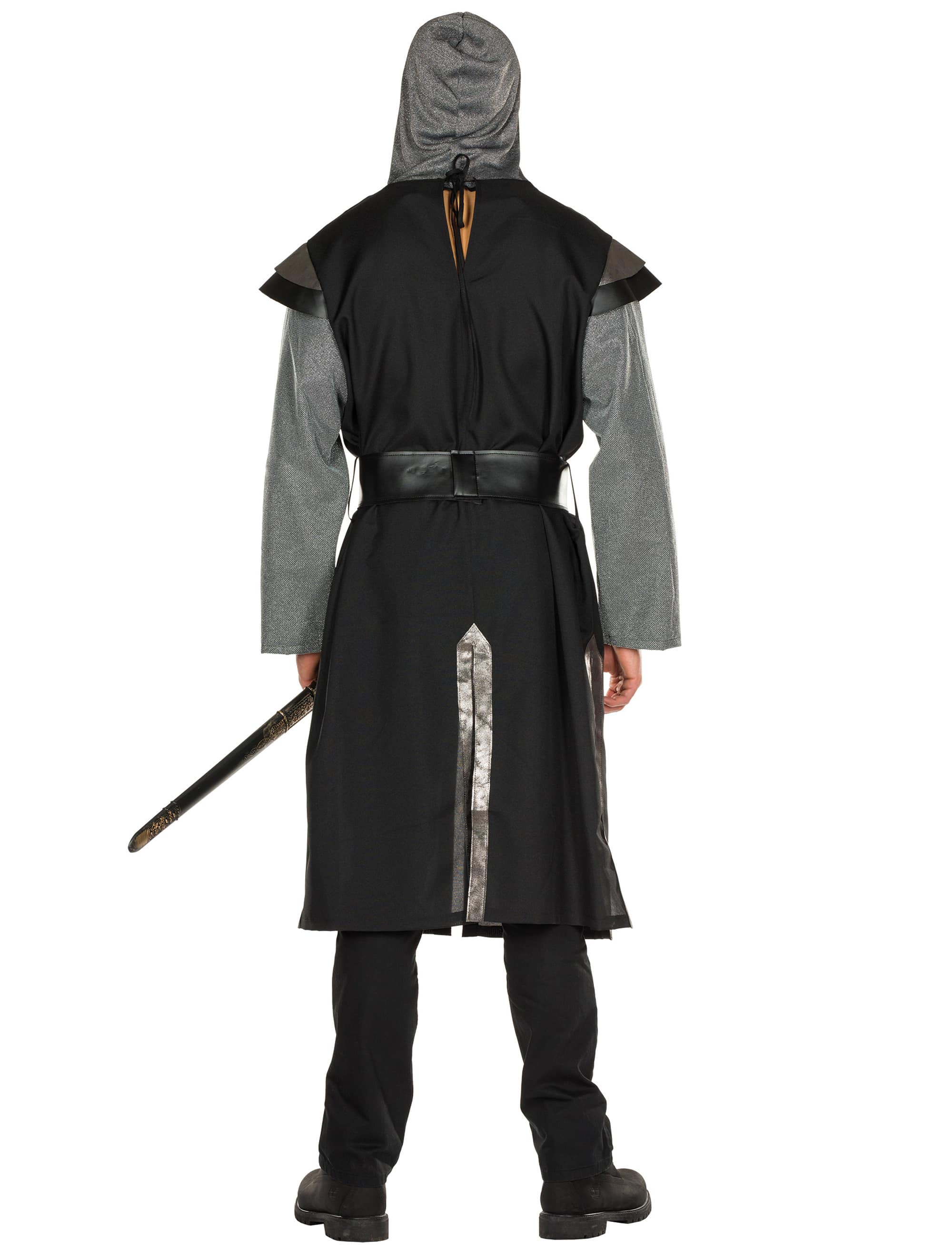 Hemd Ritter Herren mit Gürtel schwarz 58