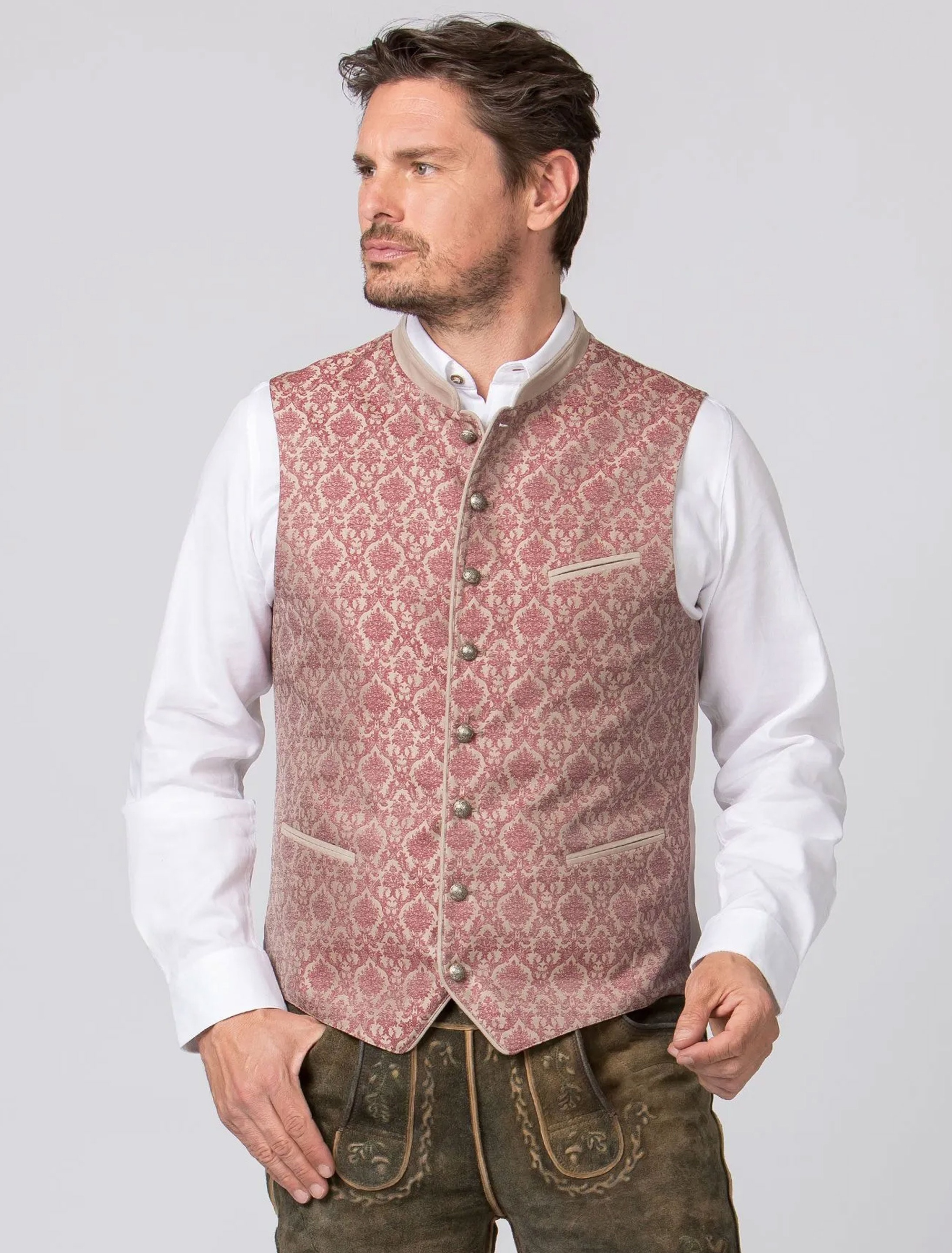 Trachtenweste Silvestro Herren rosa 46