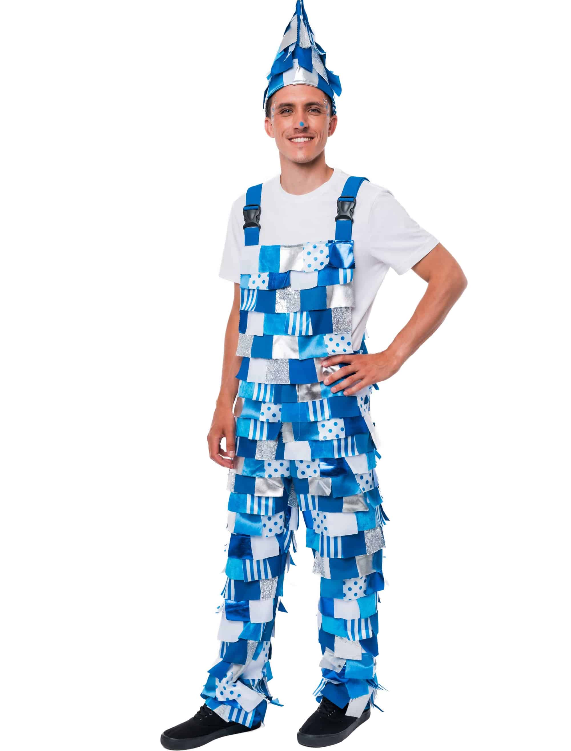 Latzhose Lappen deluxe blau/weiß 54