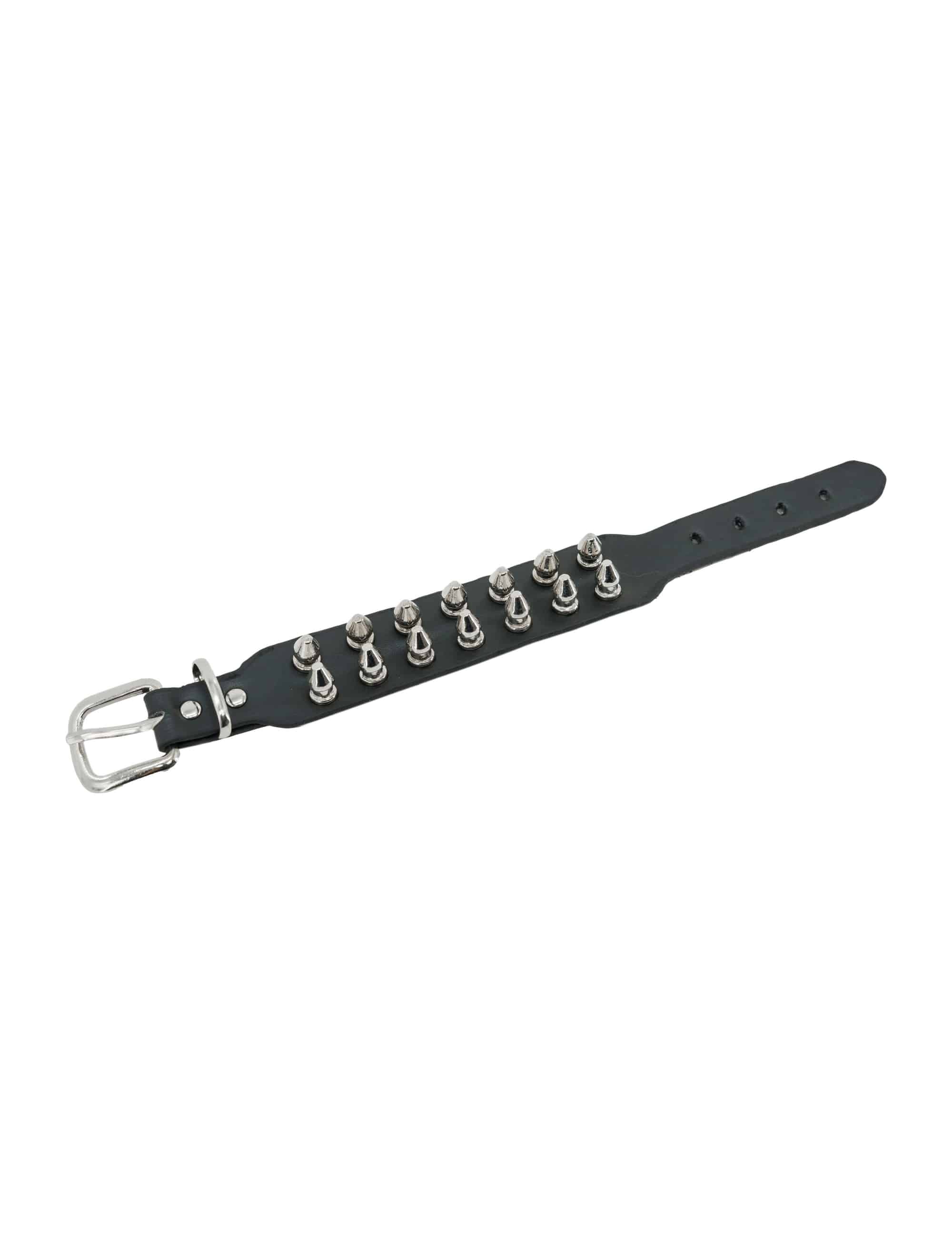 Armband Rocker mit Nieten 2-reihig schwarz/silber