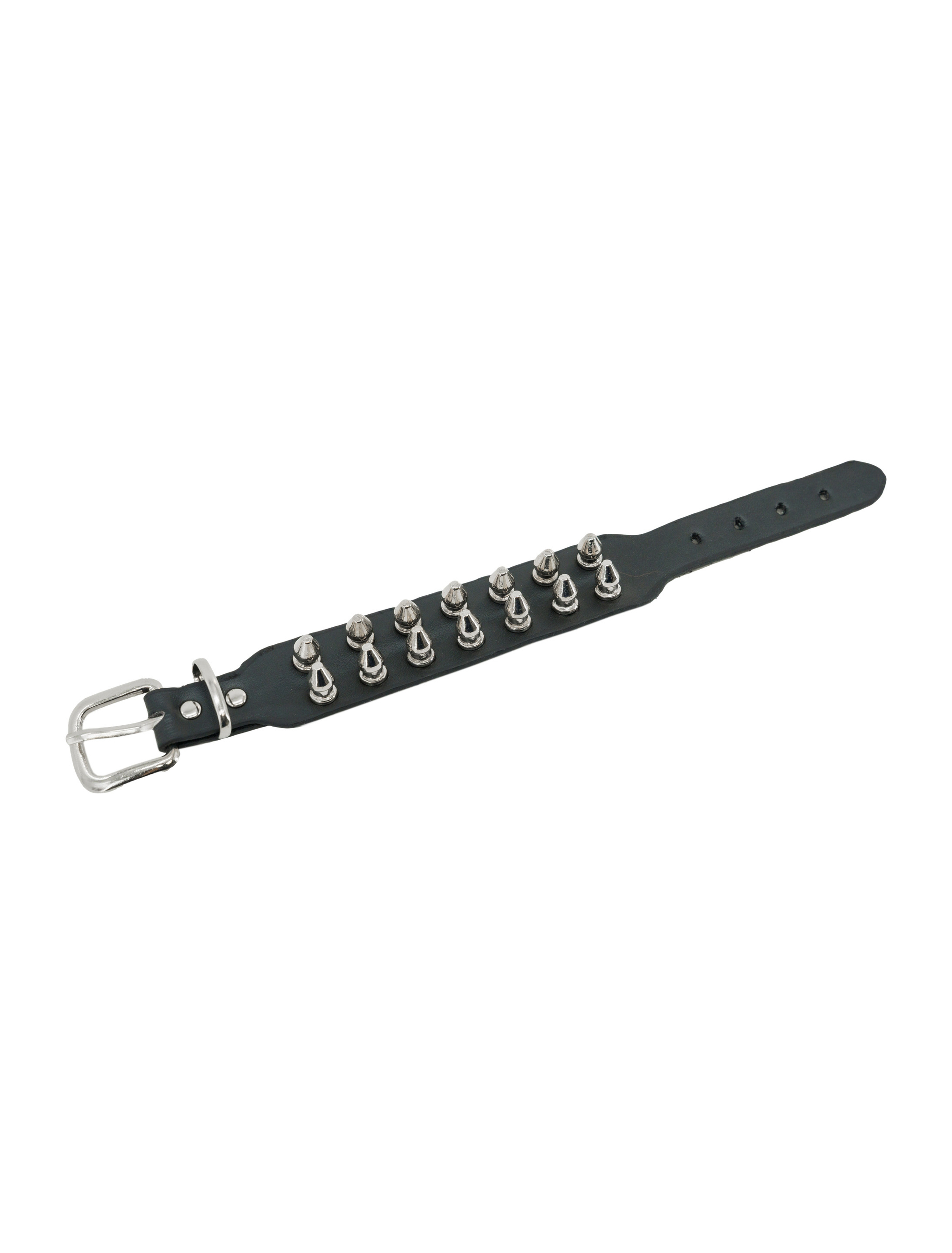 Armband Rocker mit Nieten 2-reihig schwarz/silber