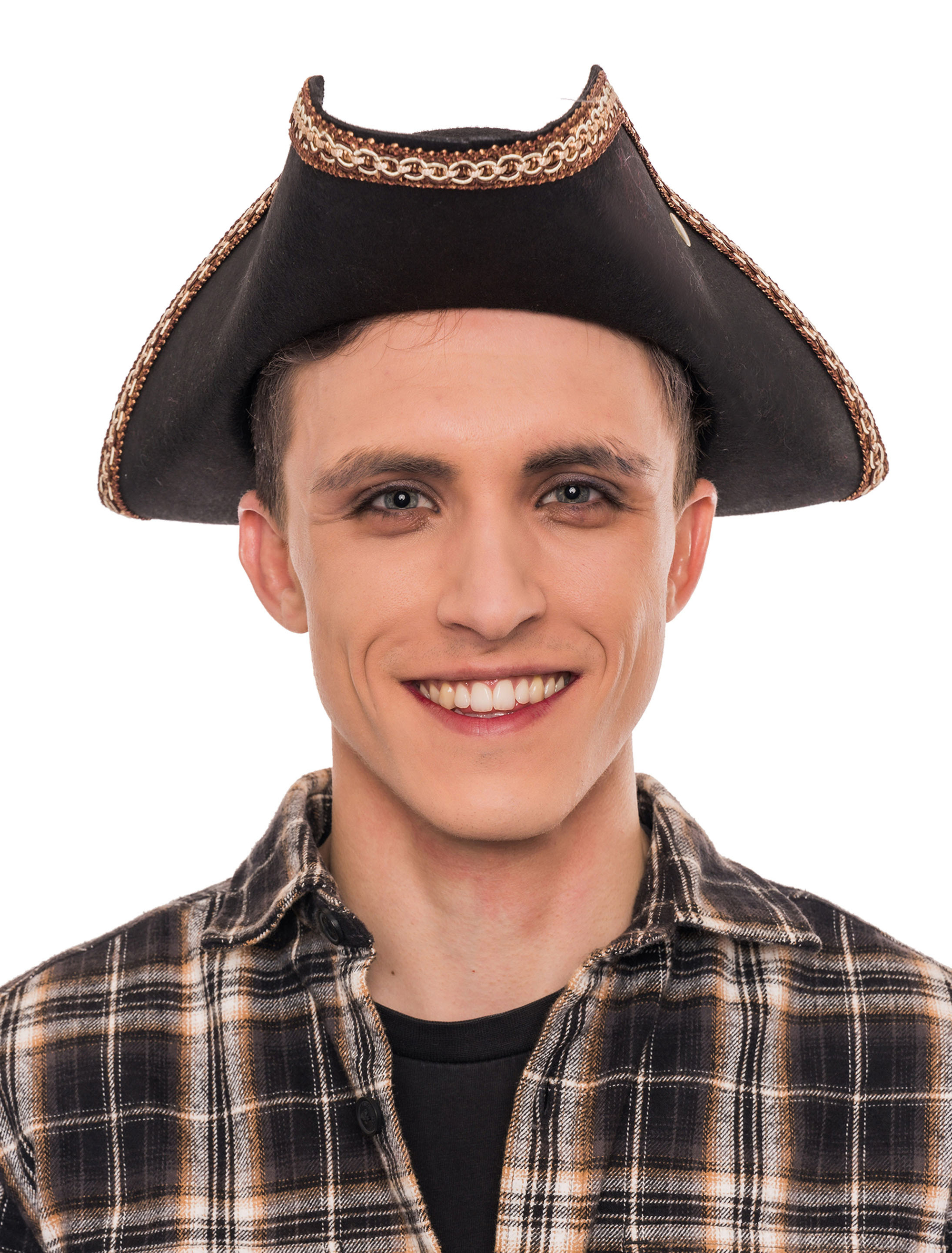 Dreispitz mit Verzierung schwarz 60
