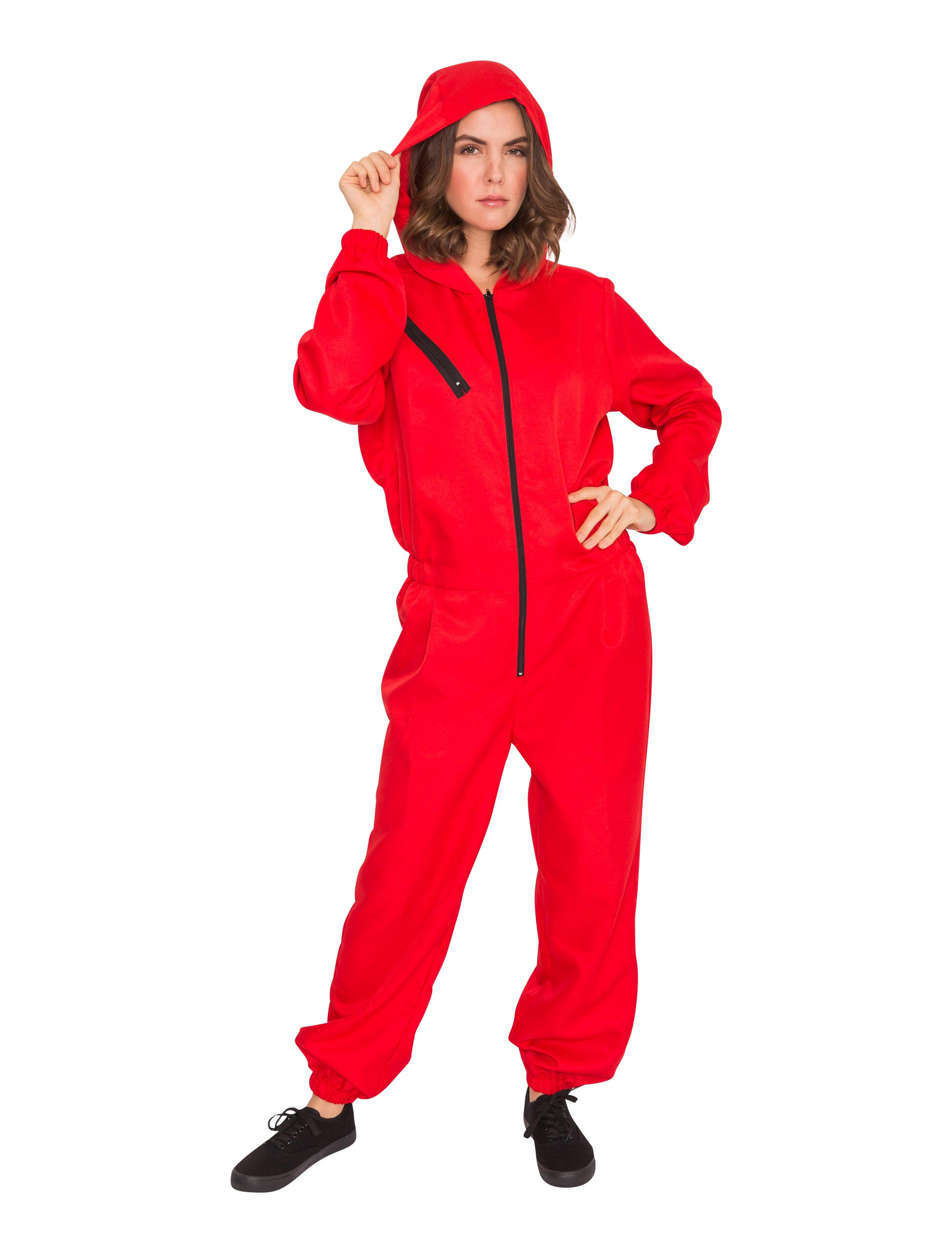 Overall mit Kapuze Unisex rot S/M