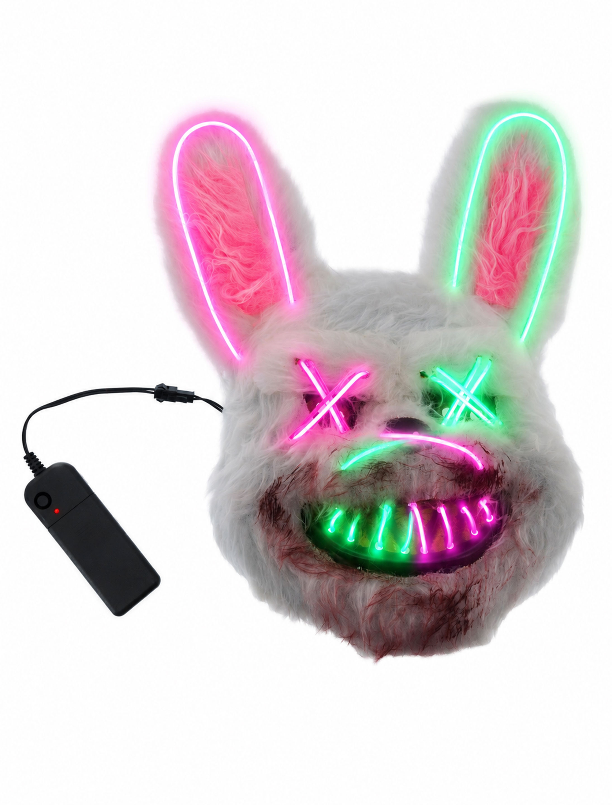 LED Maske Horror Hase bunt