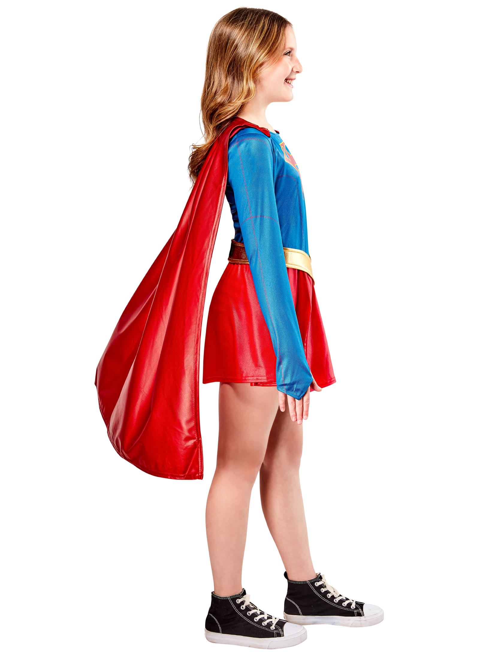 Supergirl 3-tlg. Kinder rot/blau 5-7 Jahre