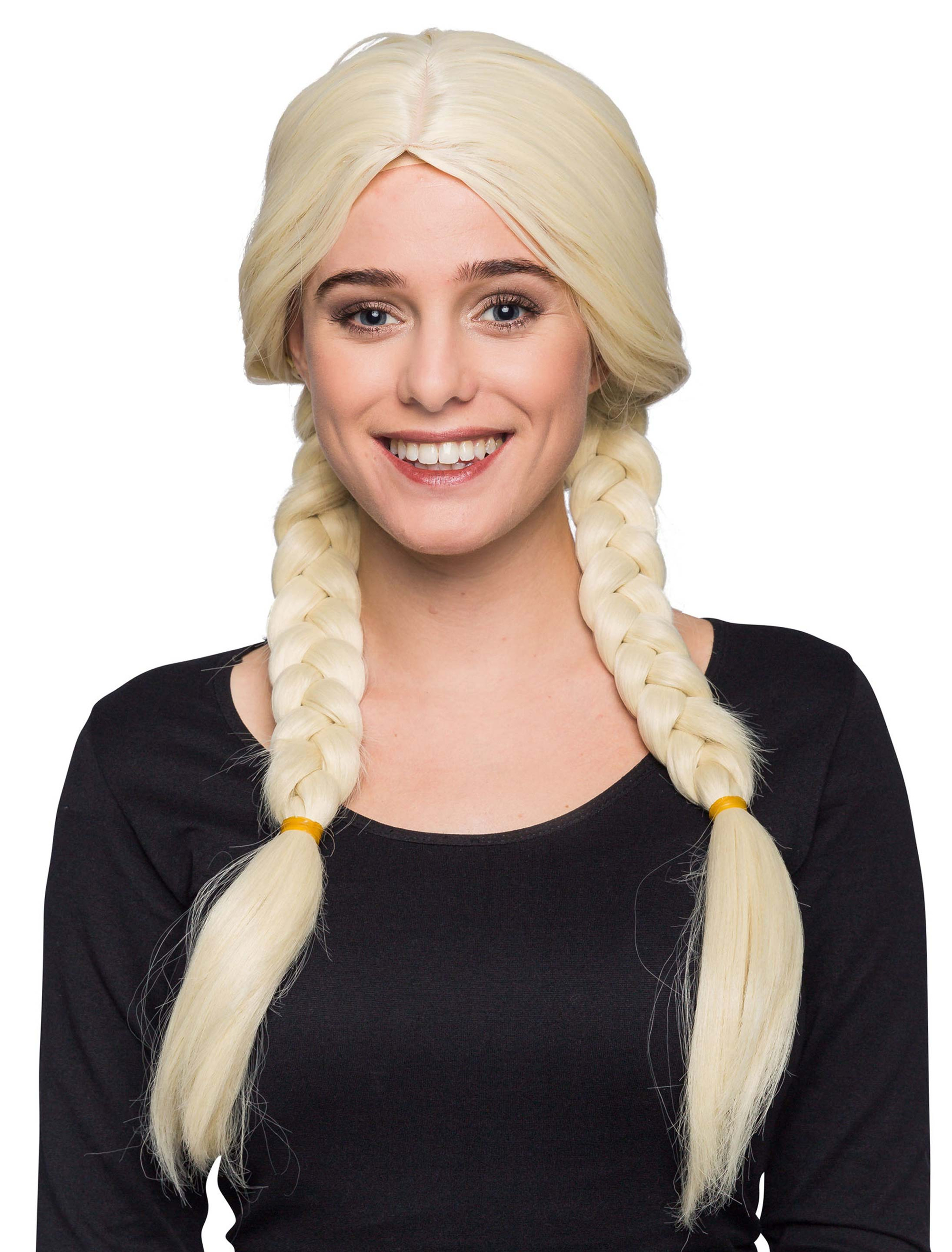 Perücke mit geflochtenen Zöpfen blond