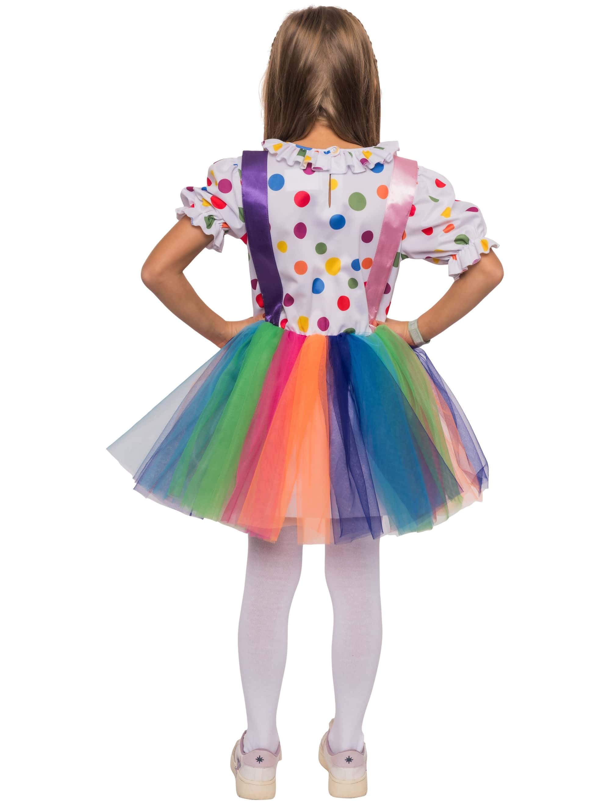 Kleid Clown Gepunktet Mädchen bunt 128