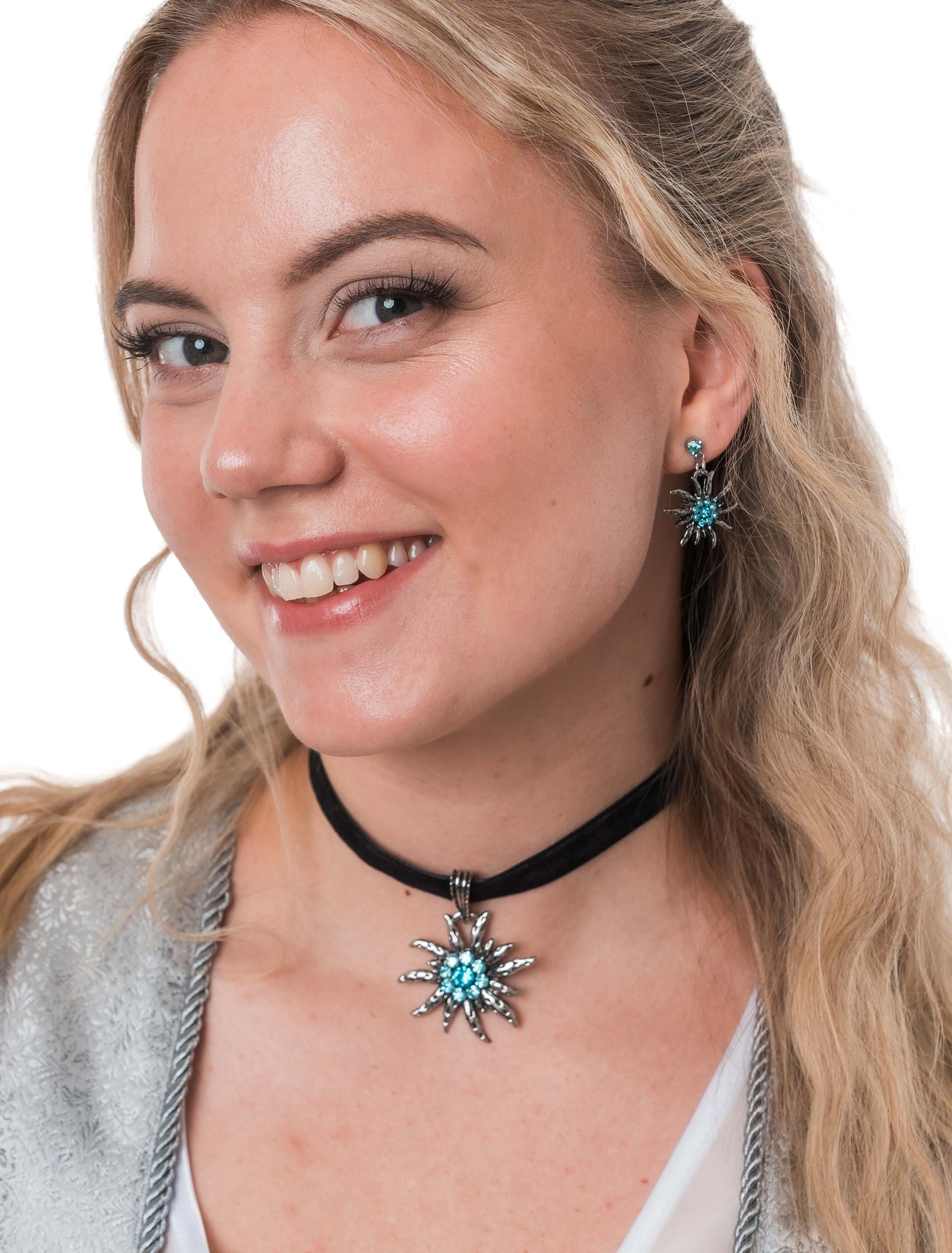 Schmuckset Edelweiß Kette & Ohrringe
