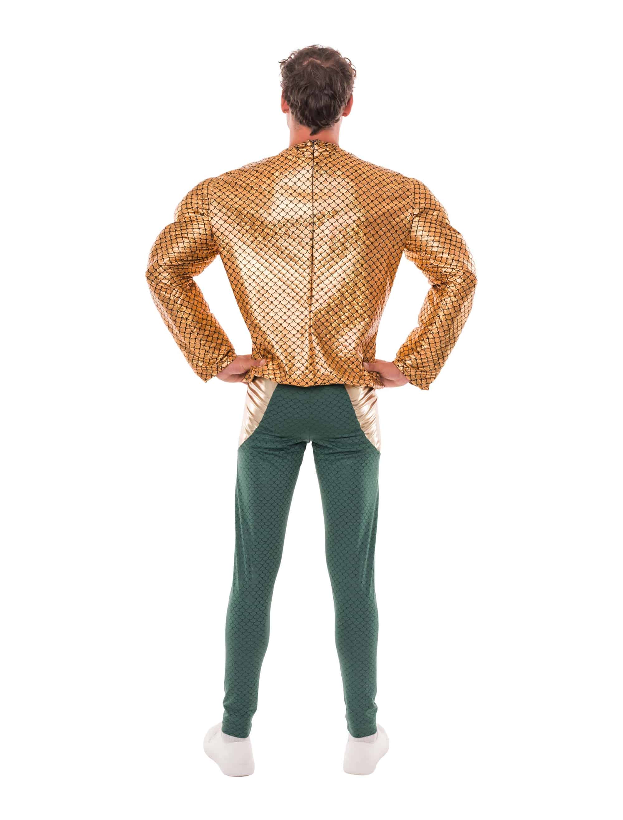 Muskelshirt Fischmuster Metallic Herren gold one size