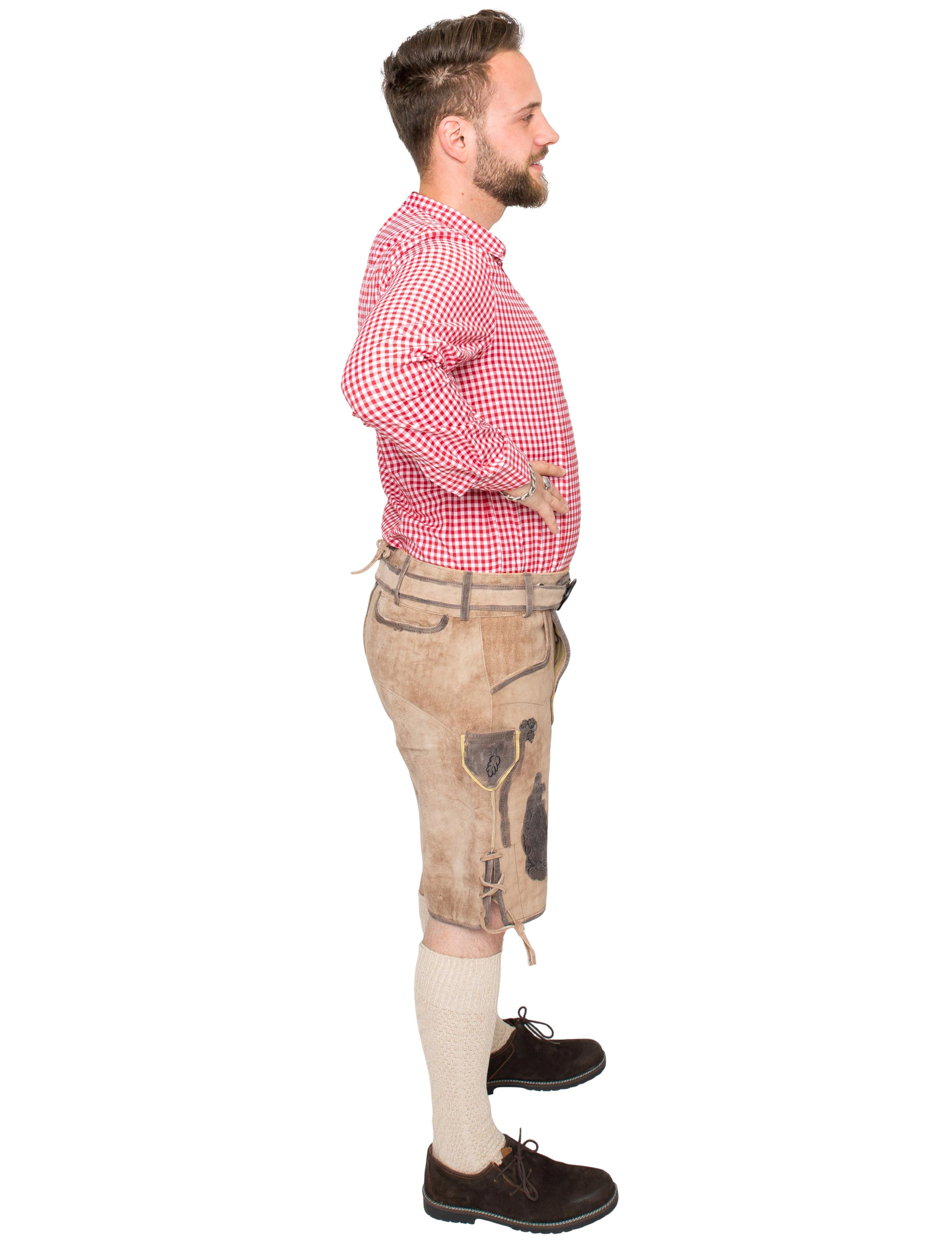 Lederhose kurz Hirsch Herren braun S