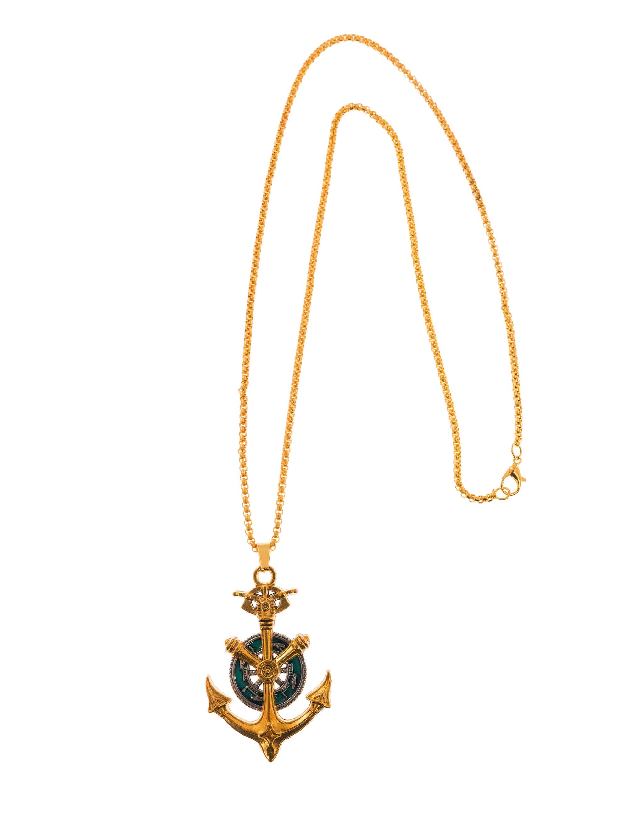 Halskette Anker und Steuerrad gold