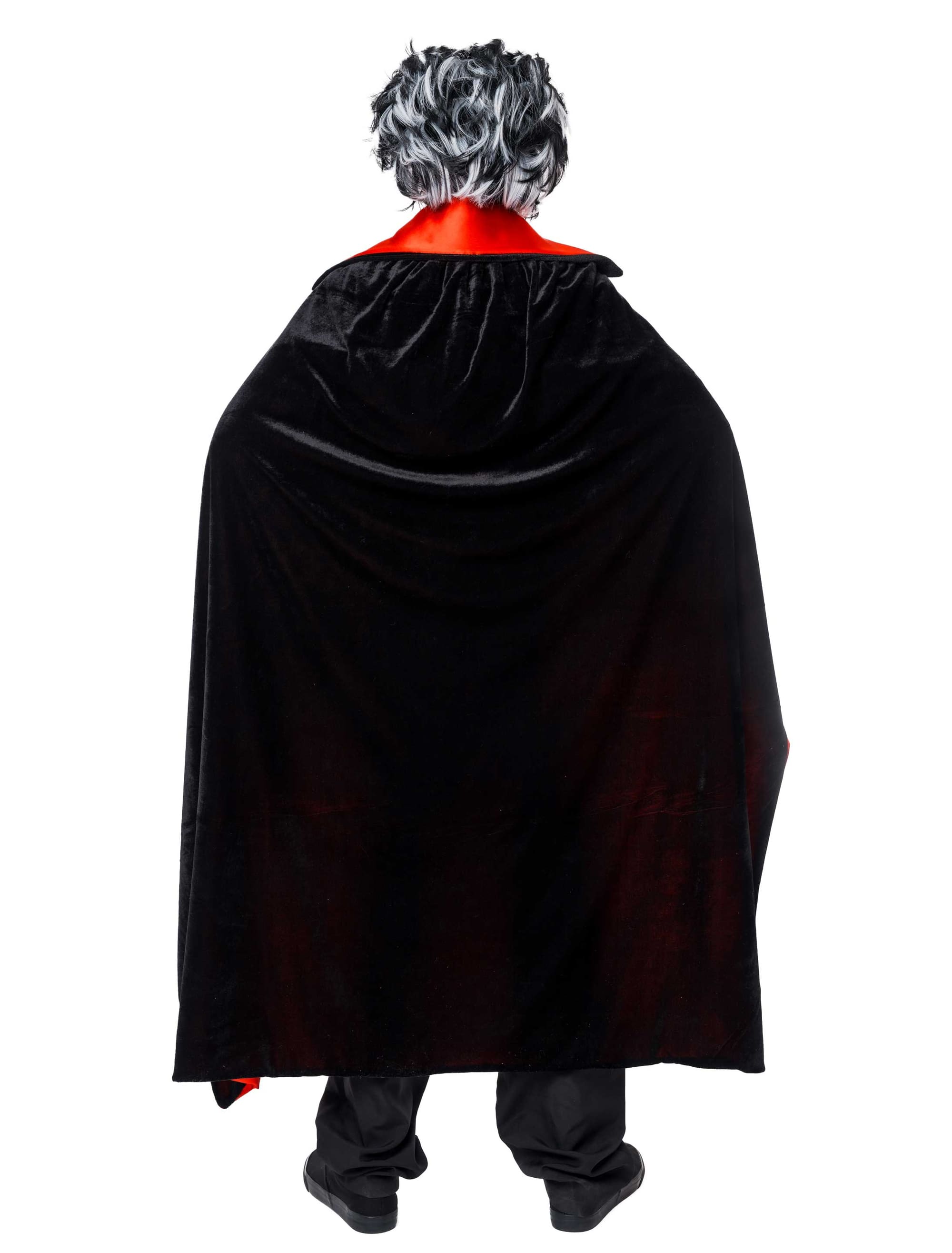 Umhang Vampir Samt Herren schwarz/rot one size