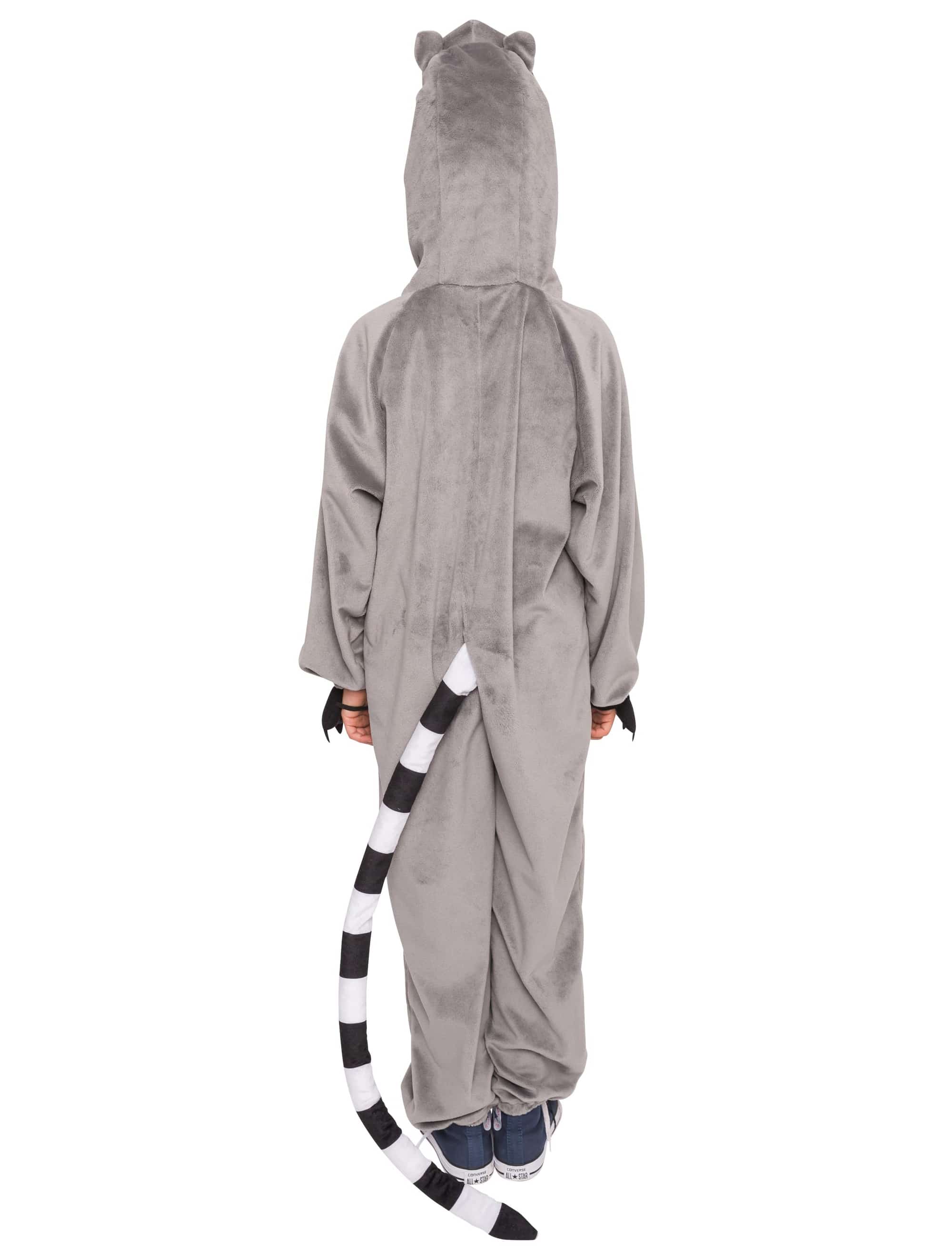 Overall Plüsch Waschbär Kinder grau 140-164