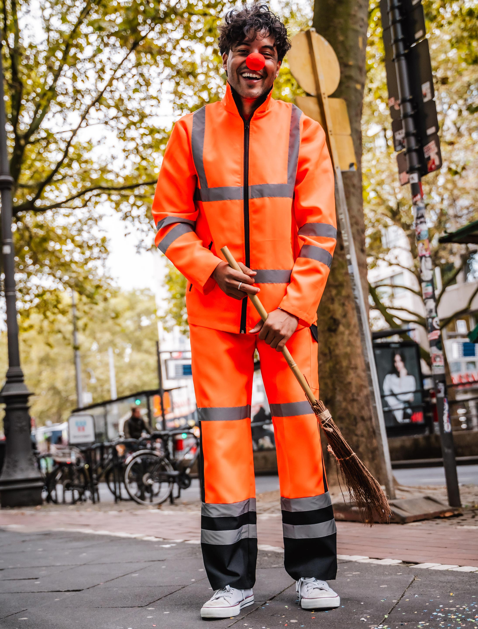 Kostüm Müllmann neonorange L