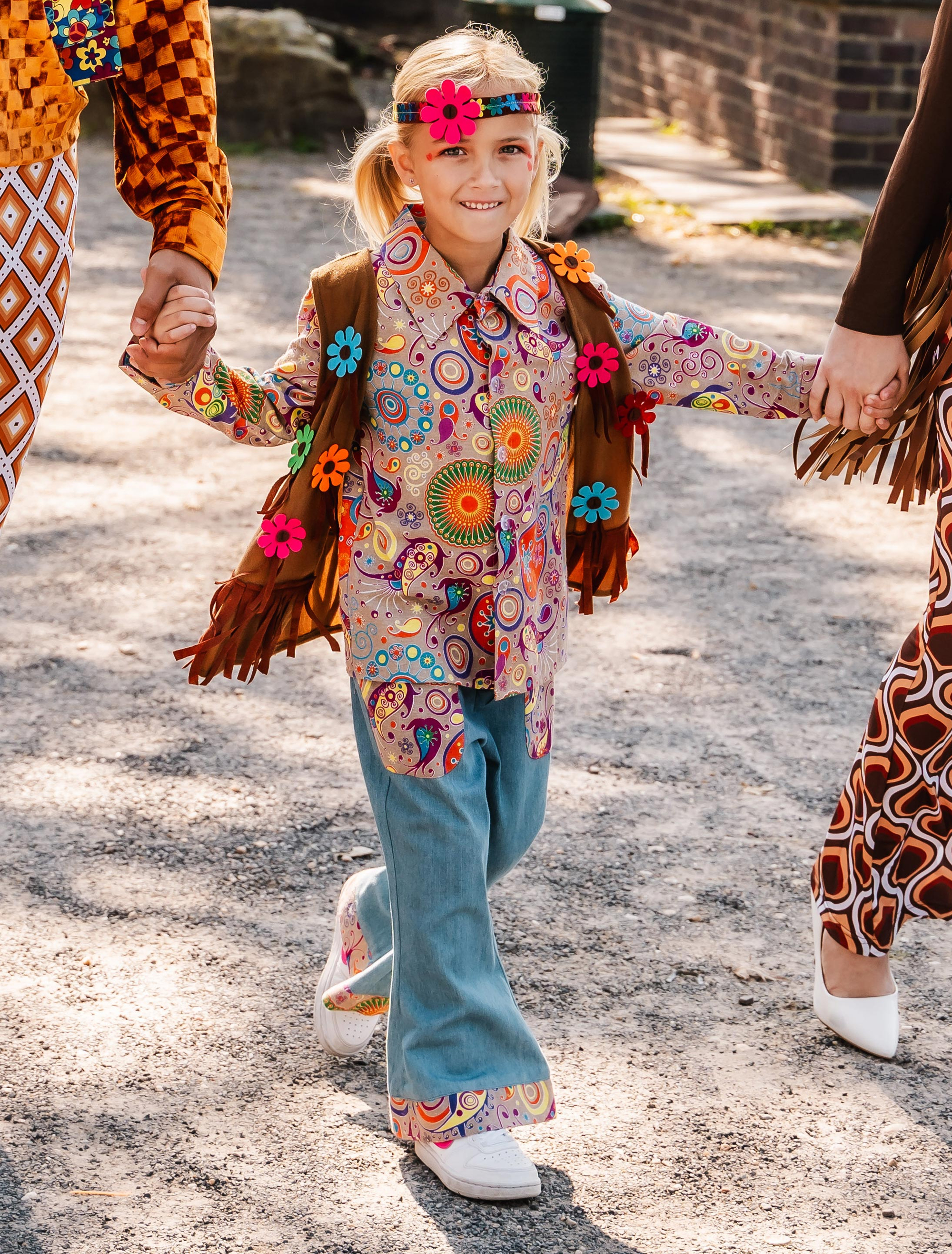 Schlaghose Flower Power Kinder Jungen mehrfarbig 152