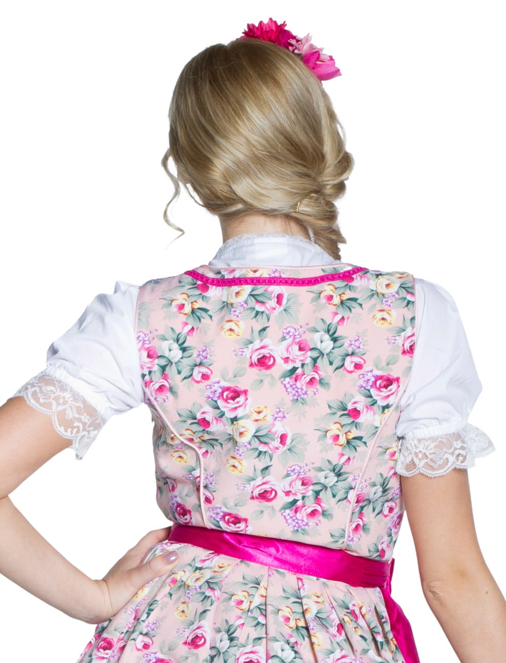 Dirndlbluse Elisabeth Einfarbig Damen weiß 46