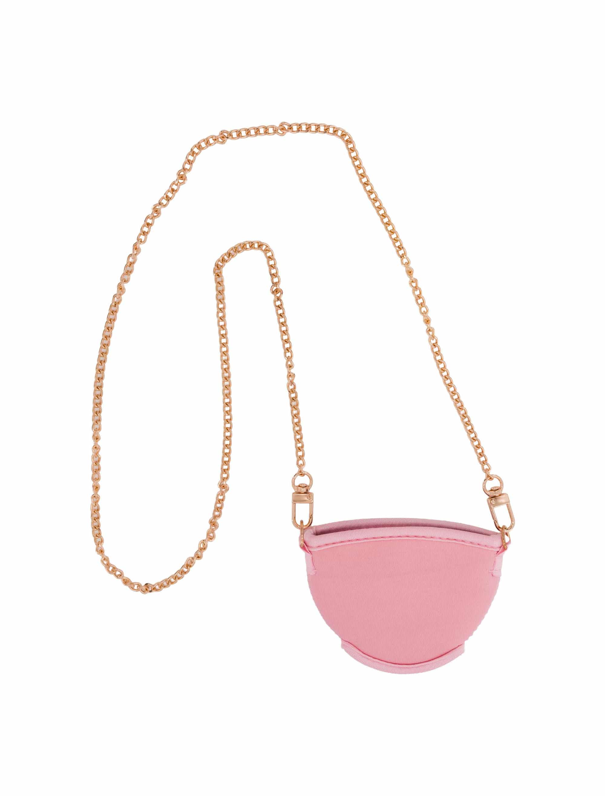 Weinglashalter mit Kette rosa