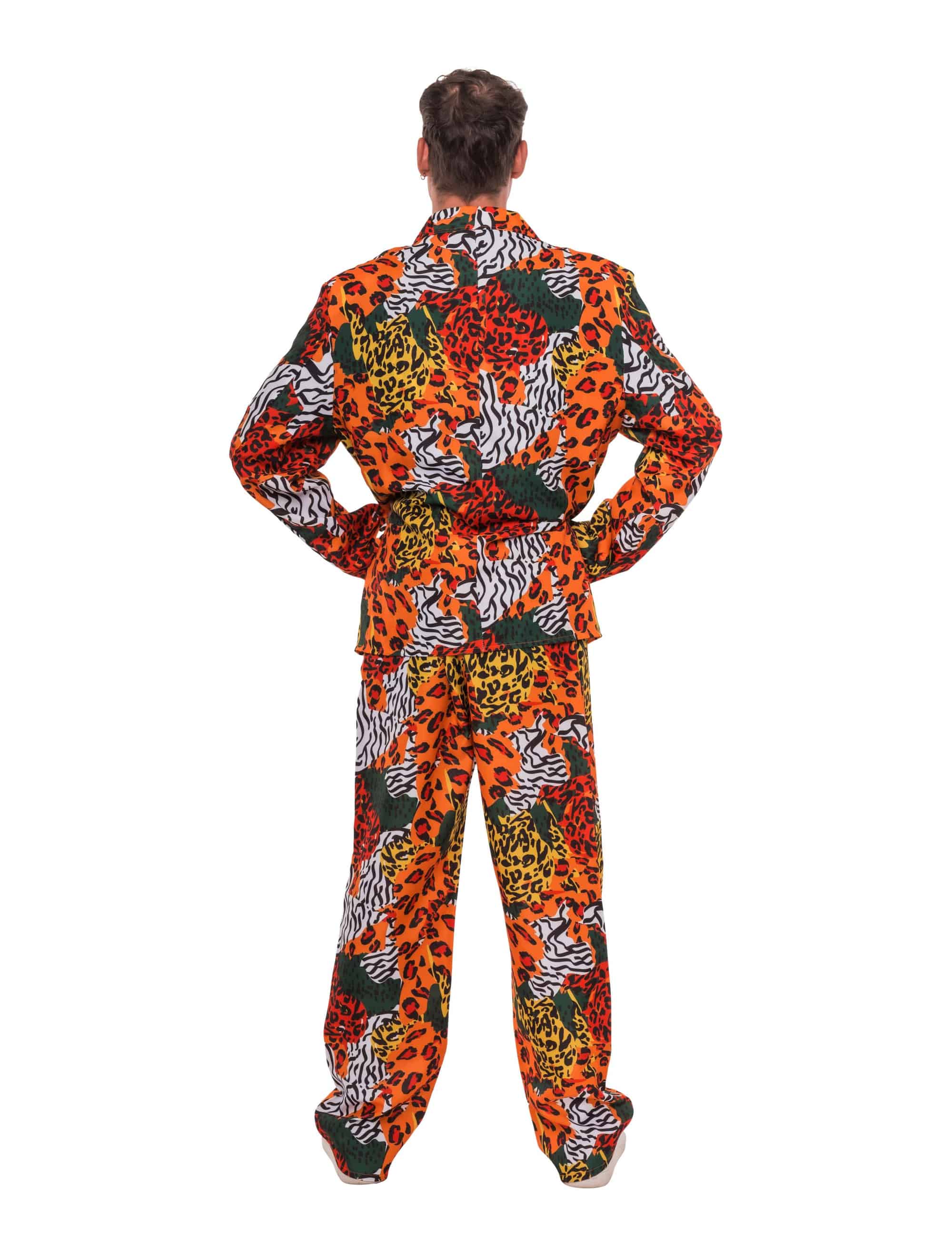Anzug 3-tlg. animal print Herren bunt M/L