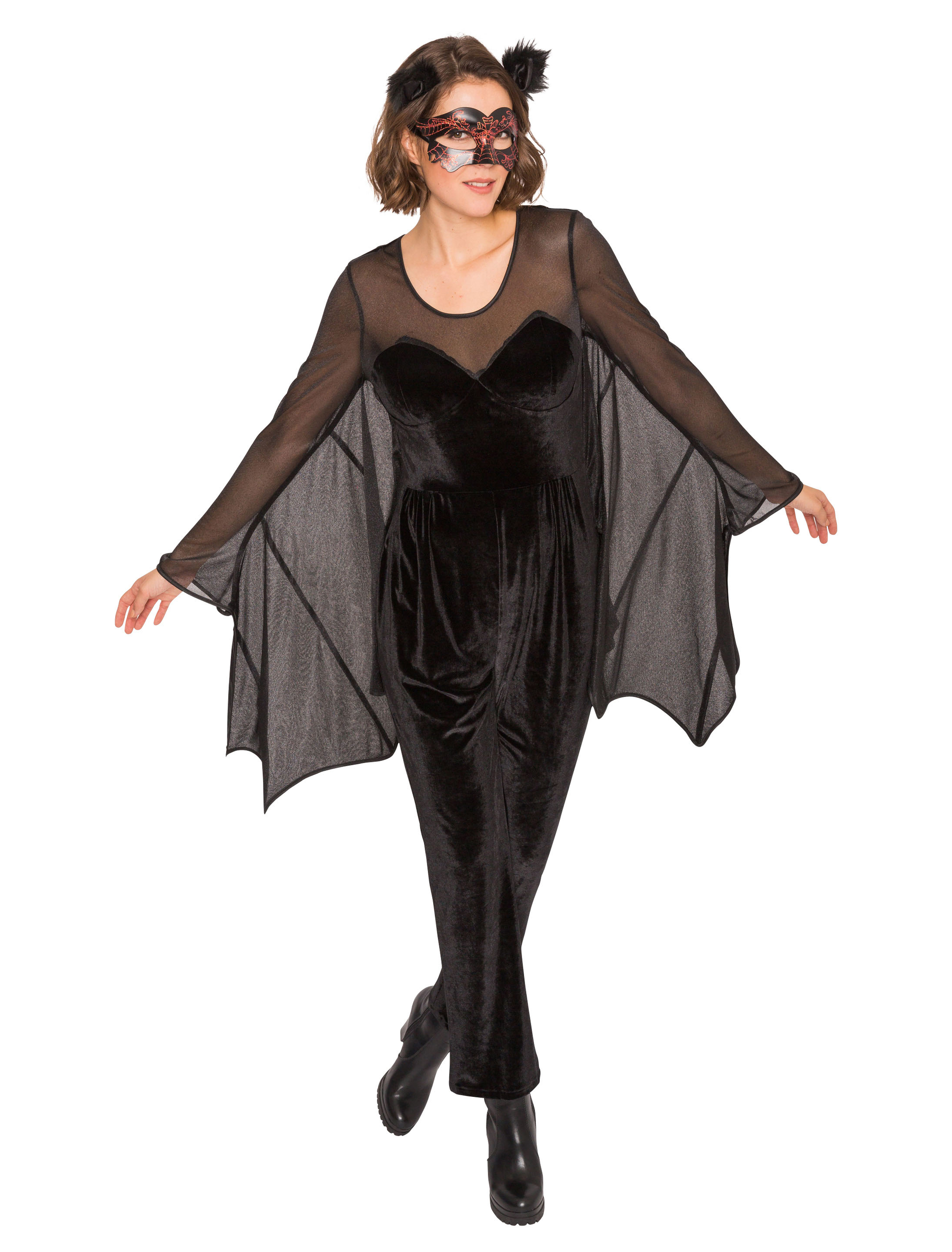 Jumpsuit Fledermaus Damen schwarz S