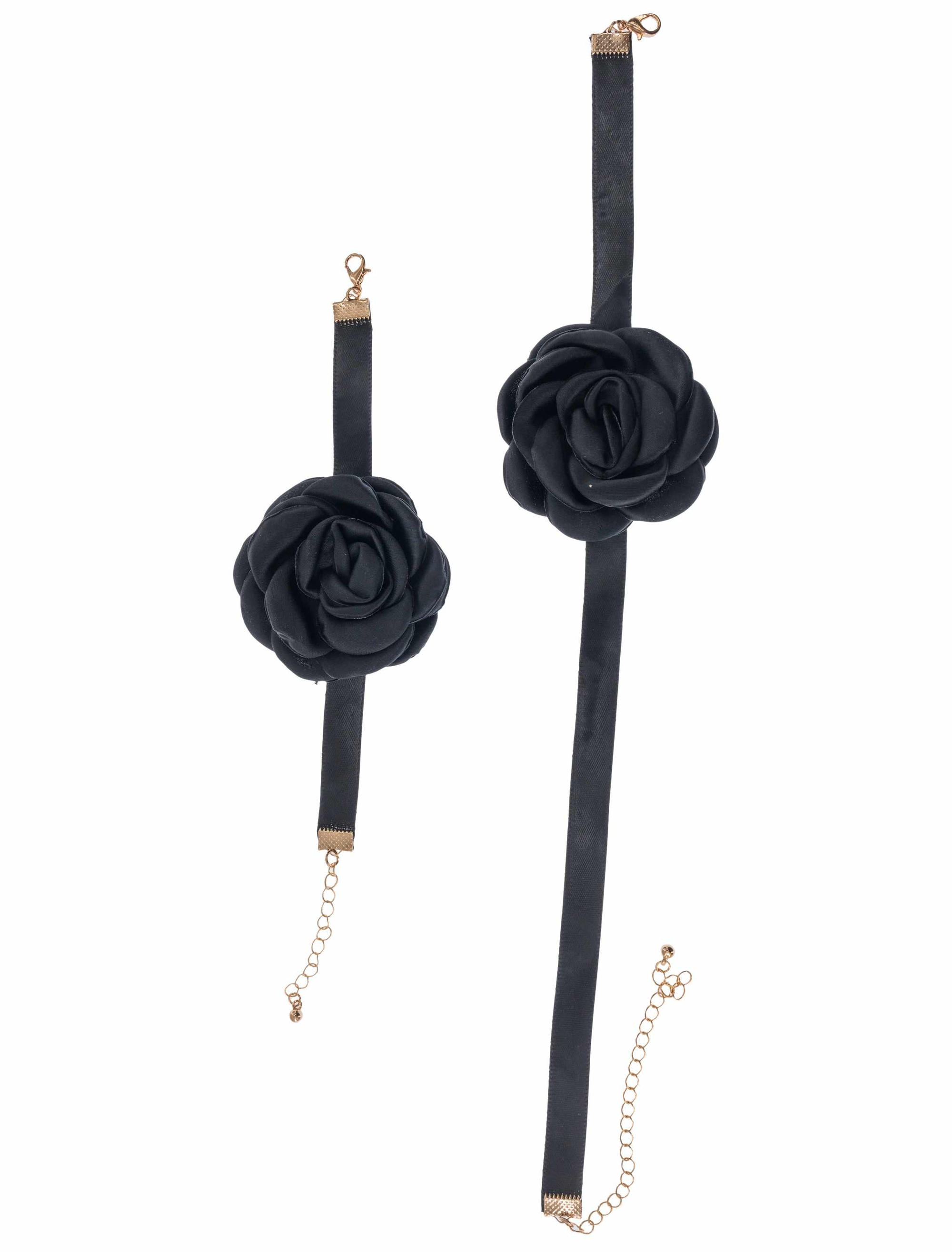 Schmuckset Rose 2-tlg. schwarz