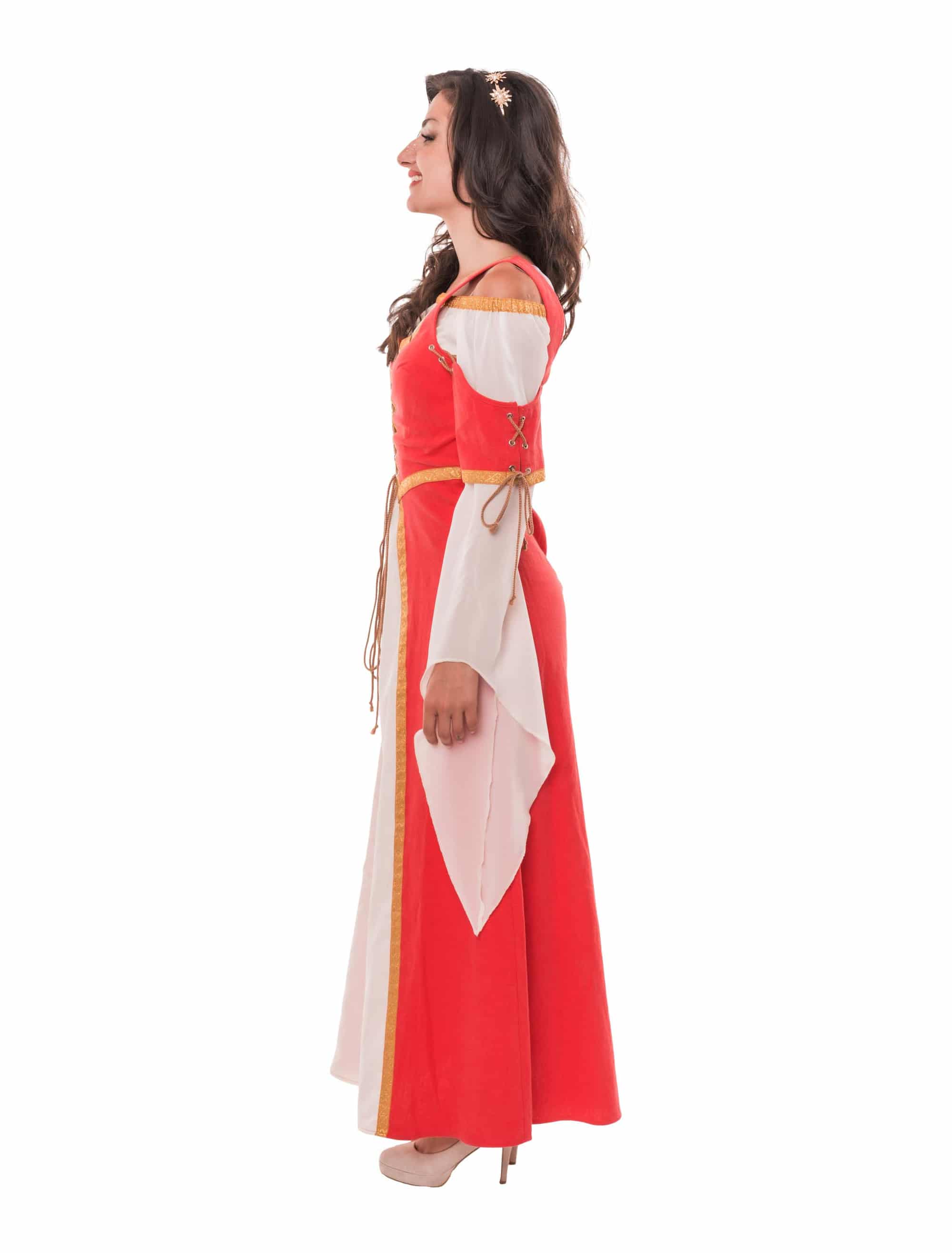 Kleid Renaissance rot/beige S/M