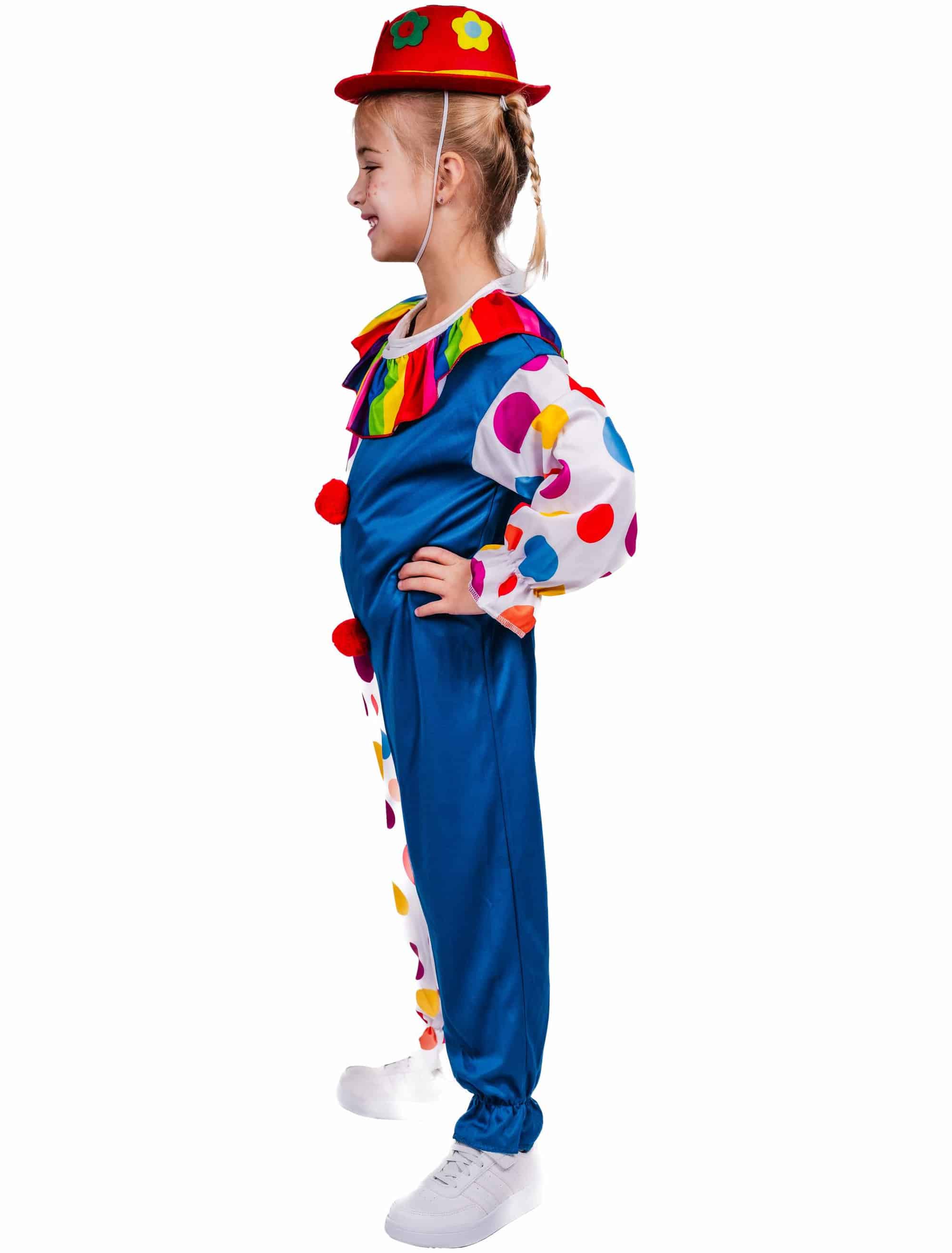 Jumpsuit Clown mit Halskrause Kinder bunt 104