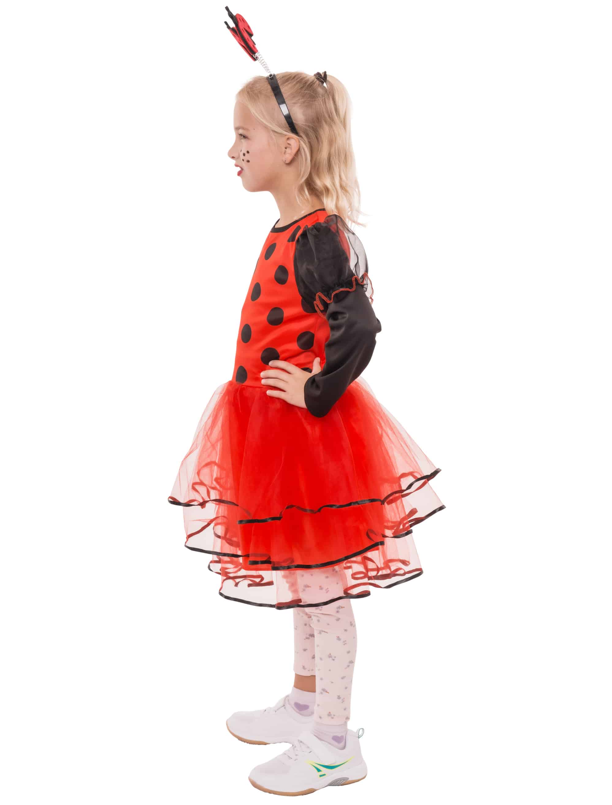 Kleid Marienkäfer Kinder rot/schwarz 4-6 Jahre