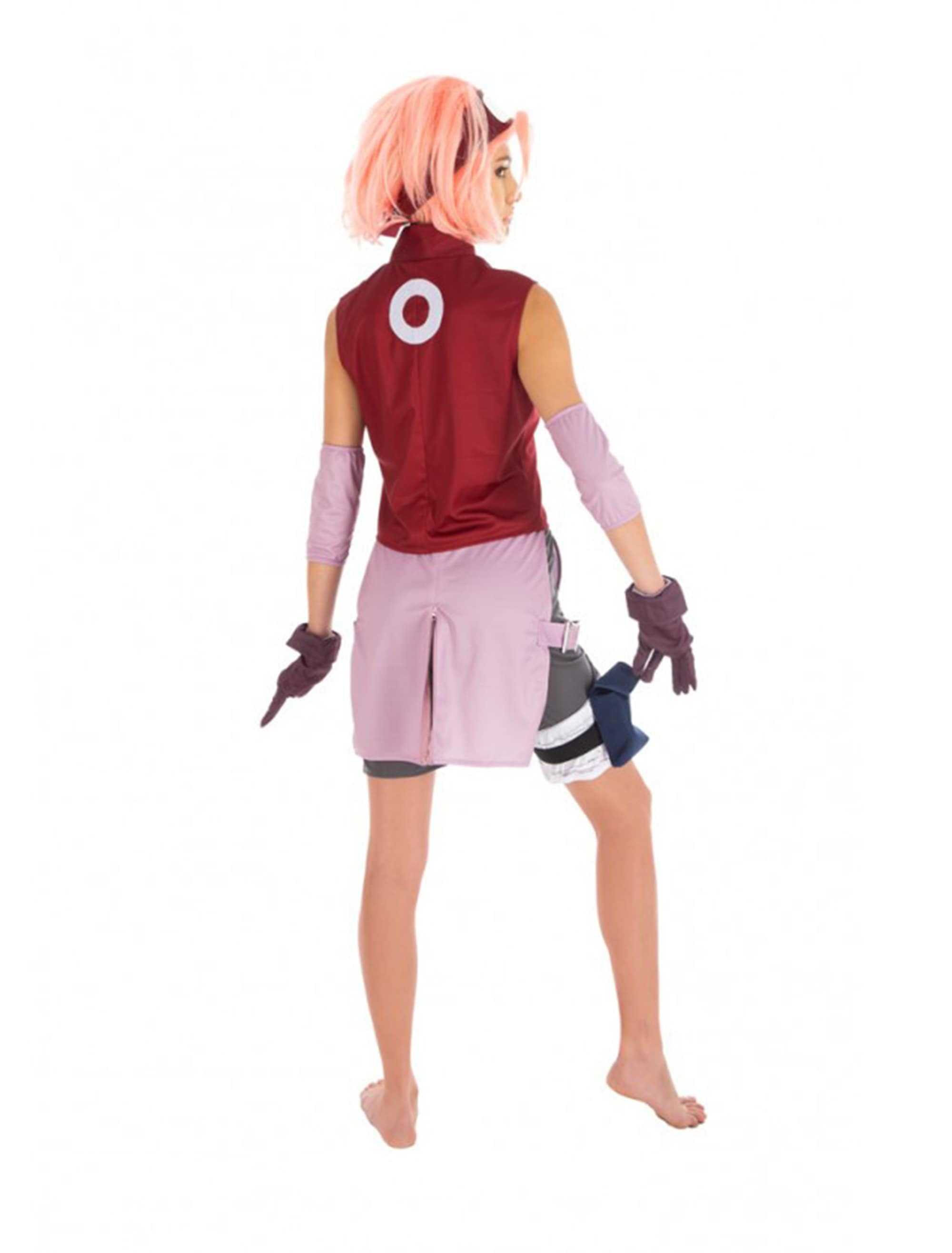 Kostüm Sakura 8-tlg. Damen weinrot/rot XS