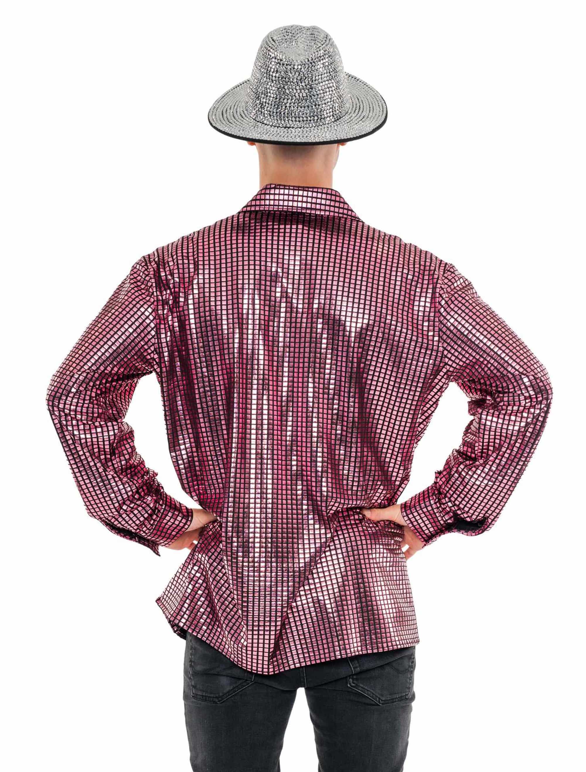Hemd metallic Herren pink 2XL