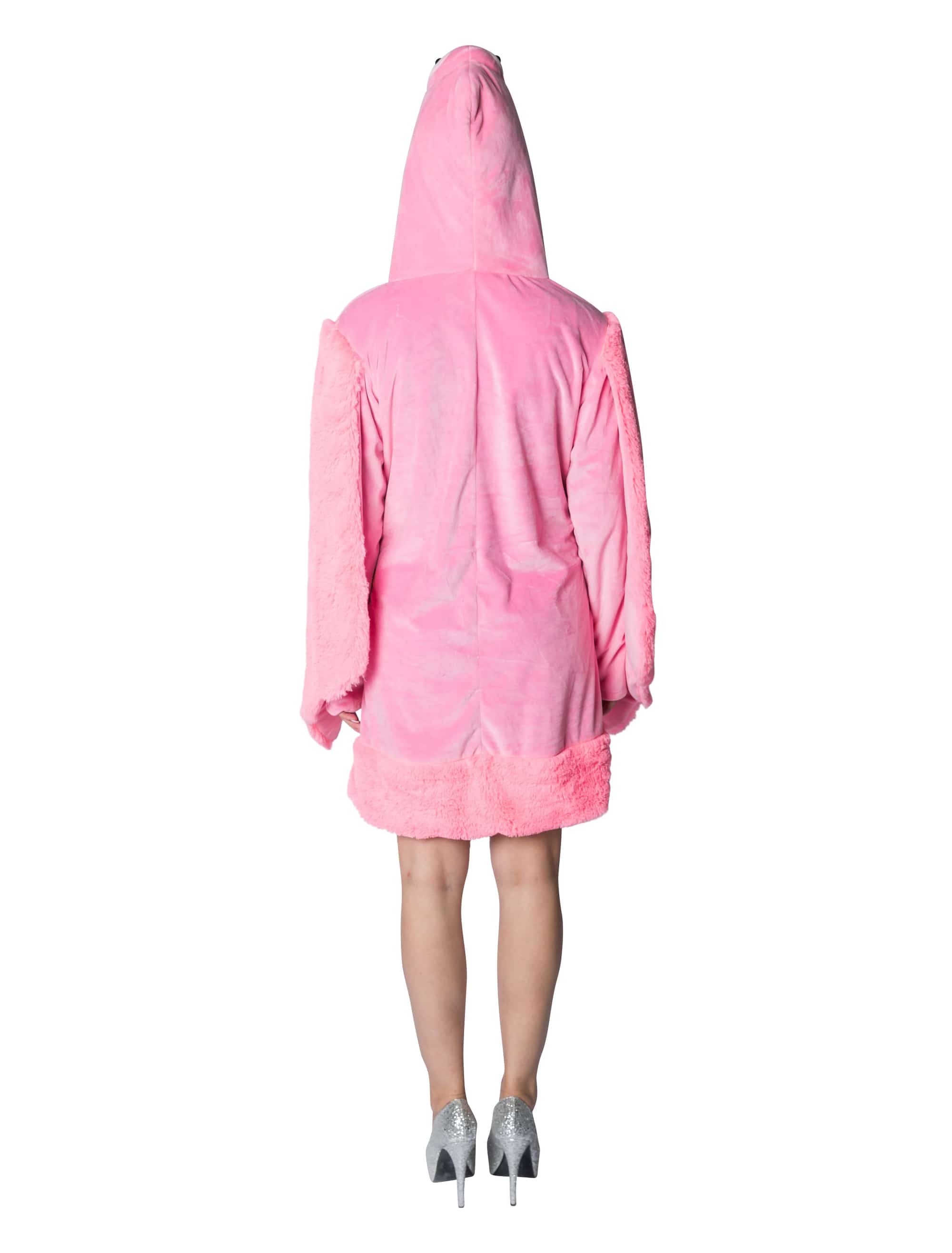 Kleid Plüsch Flamingo Damen pink 34-36