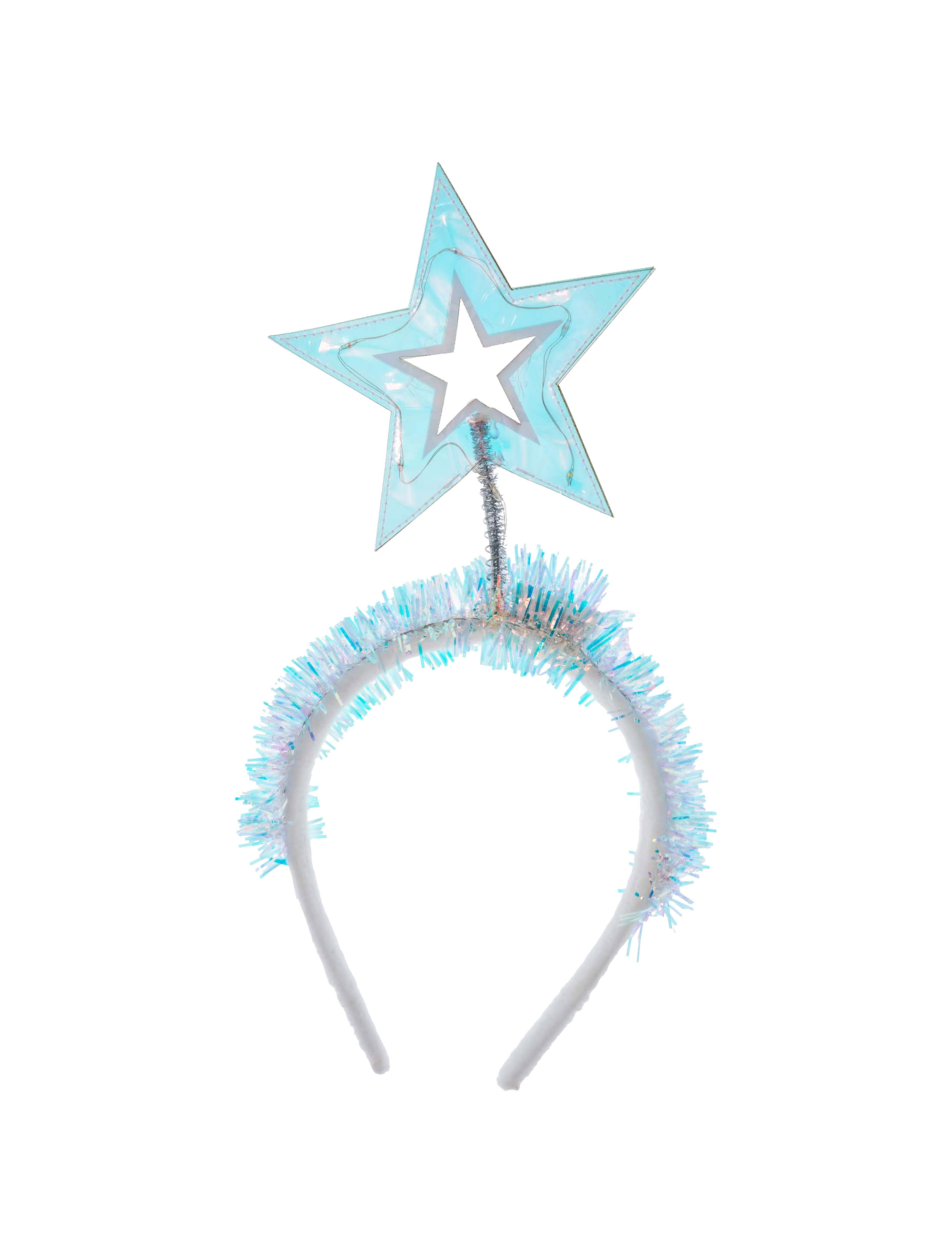Haarreif LED Stern silber/blau