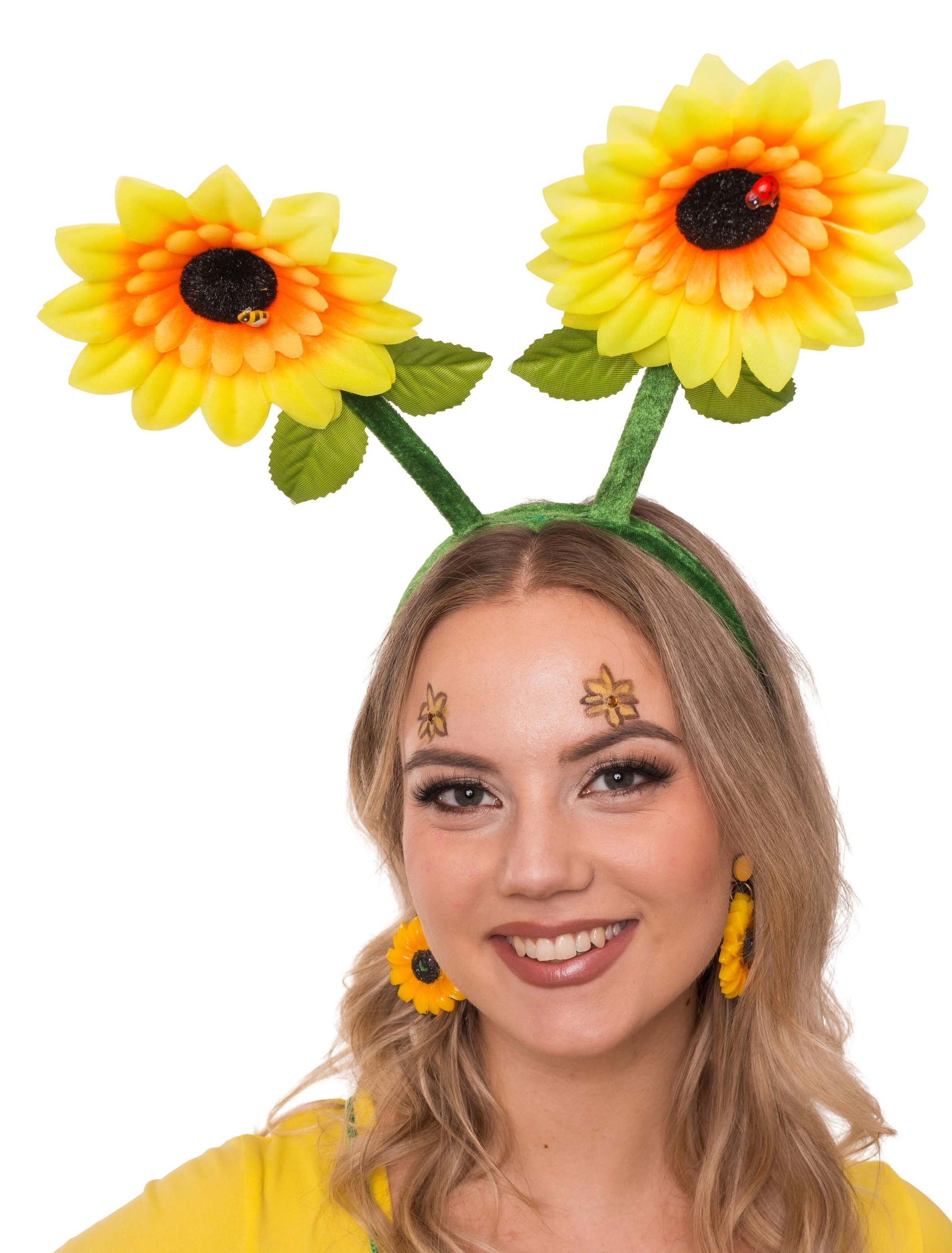 Haarreif Sonnenblumen gelb/grün