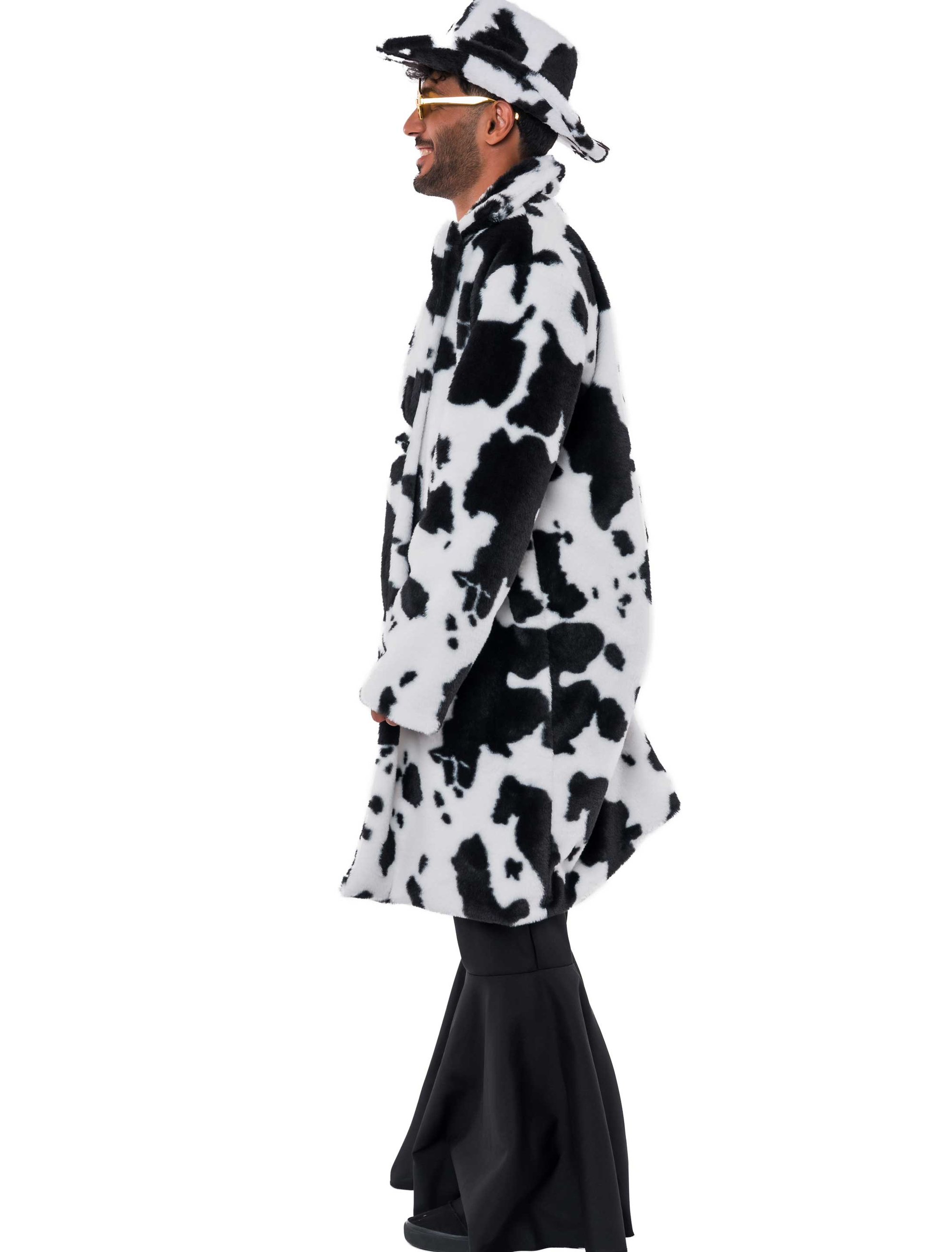 Mantel Kunstfell Kuh weiß/schwarz 3XL/4XL