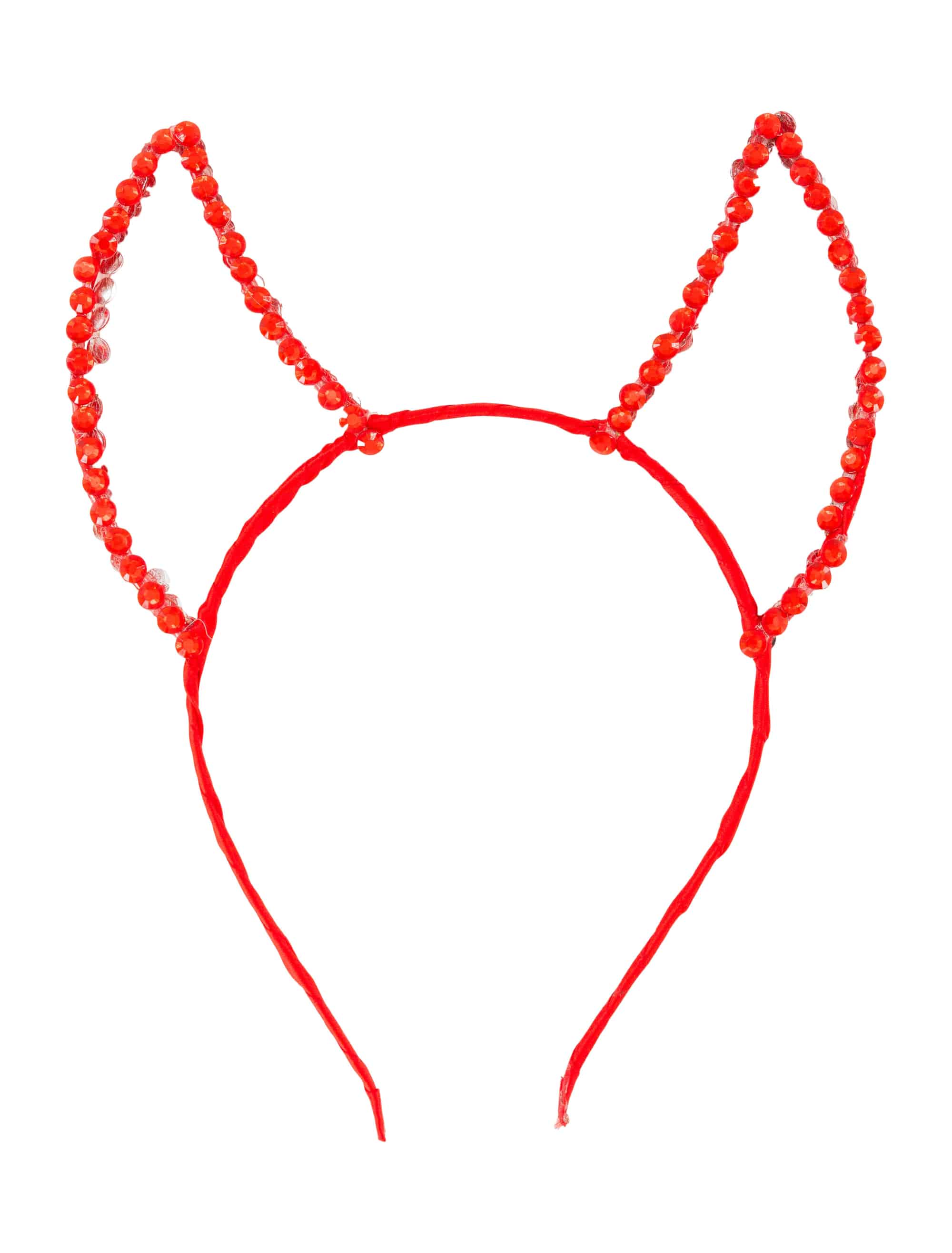 Haarreif Teufelshörner mit Strass rot