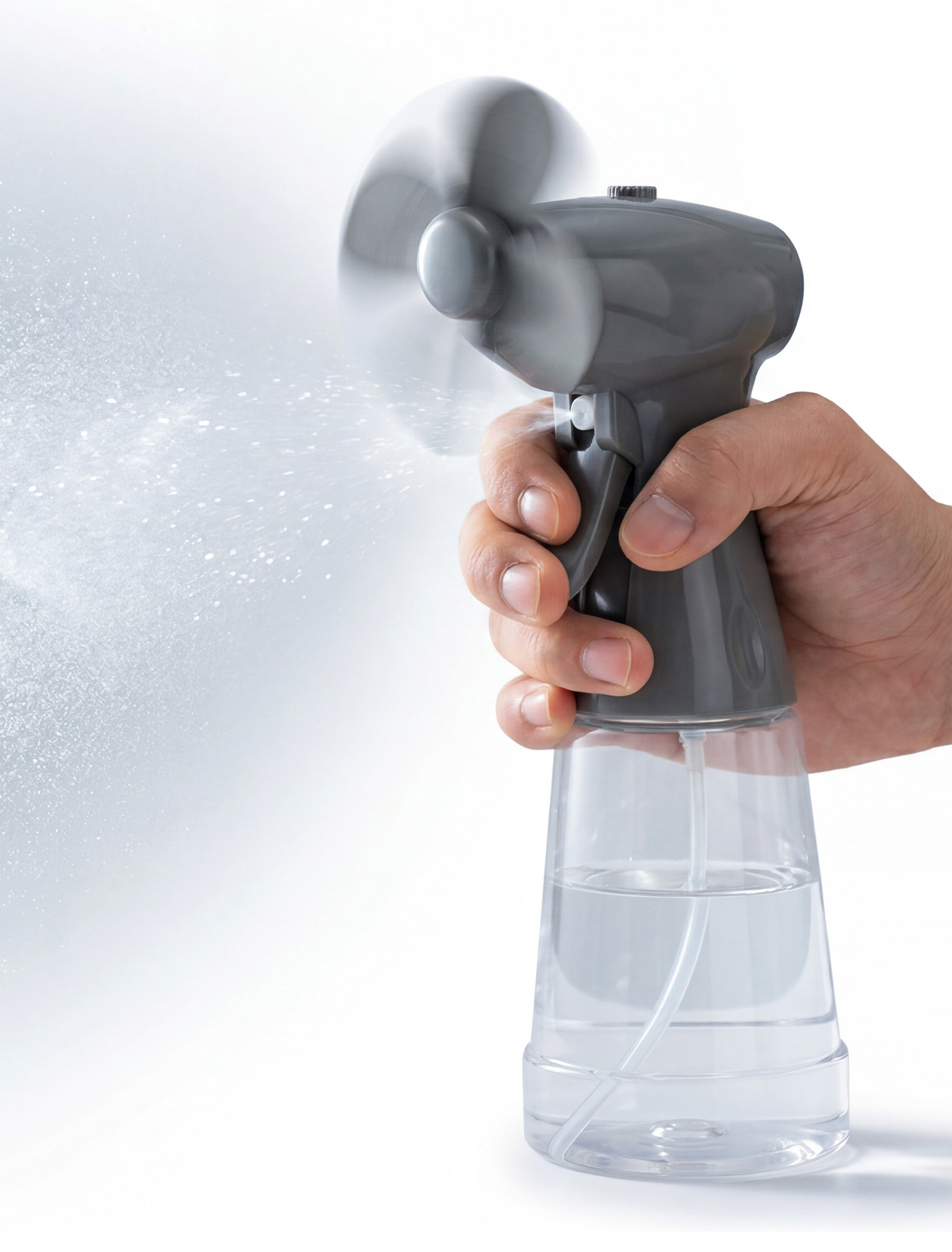 Ventilator mit Sprühflasche sortiert grau