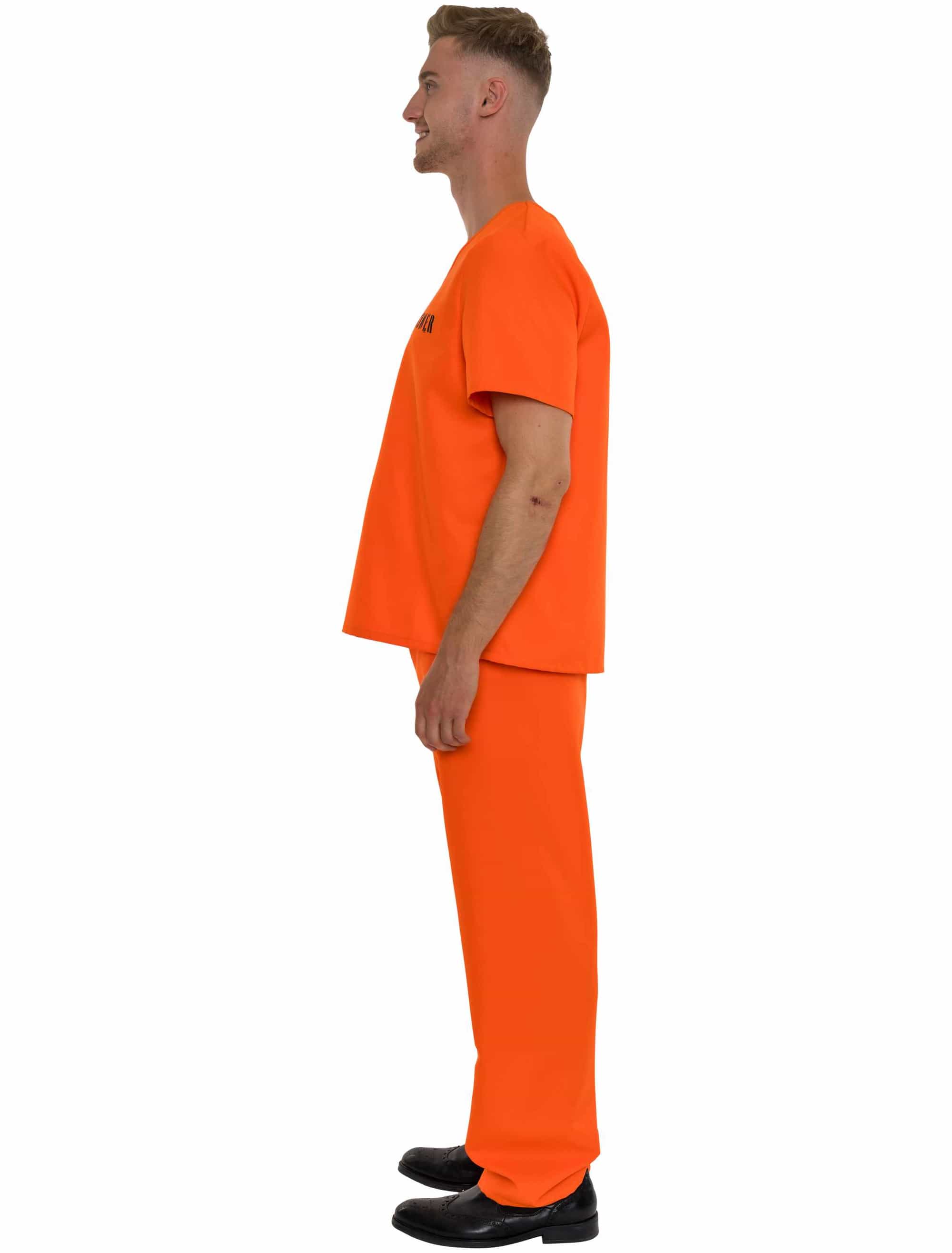 Kostüm Gefangener 2-tlg. Herren orange S/M
