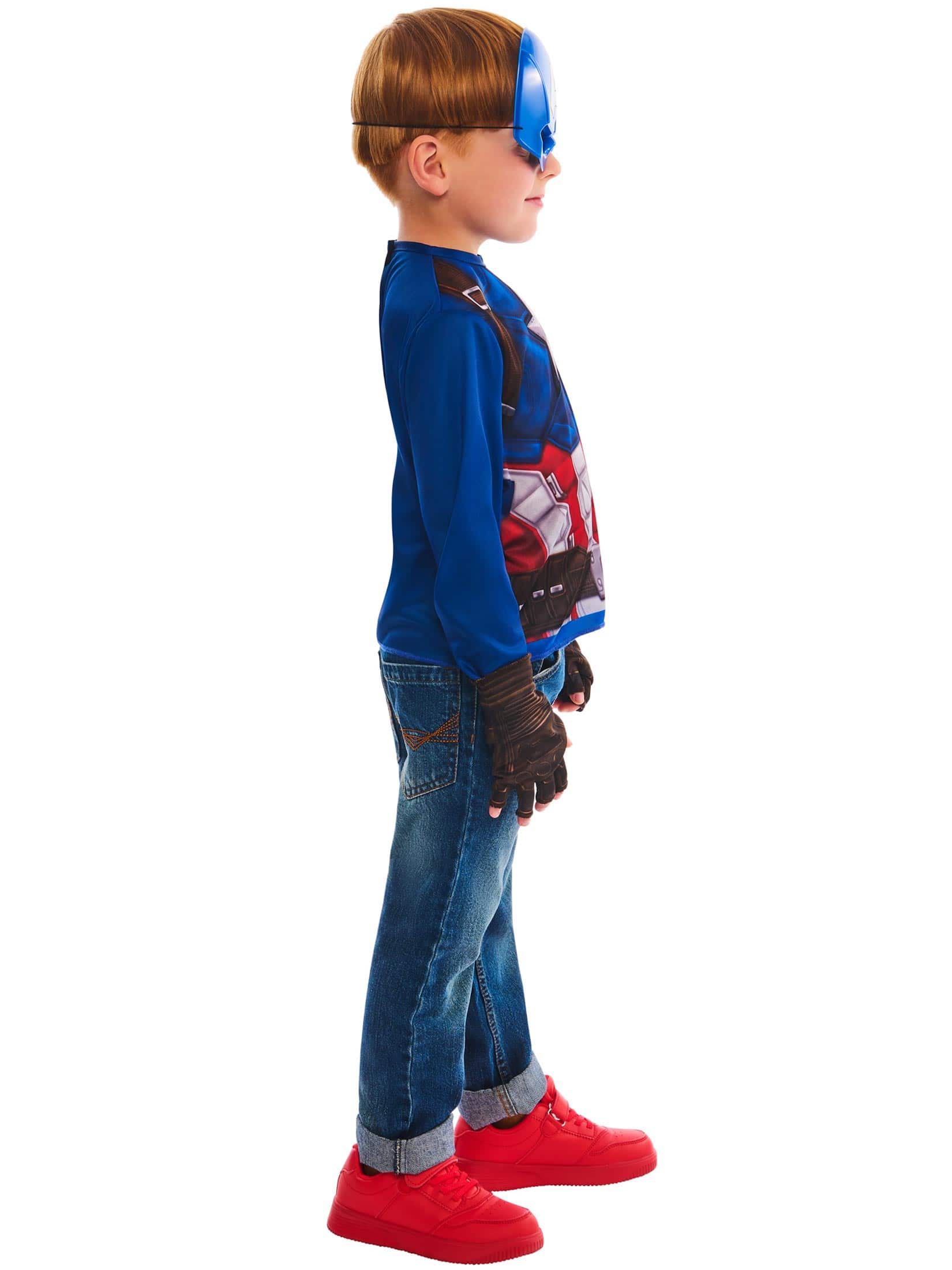 Captain America 4-tlg. Kinder rot/blau 4-6 Jahre