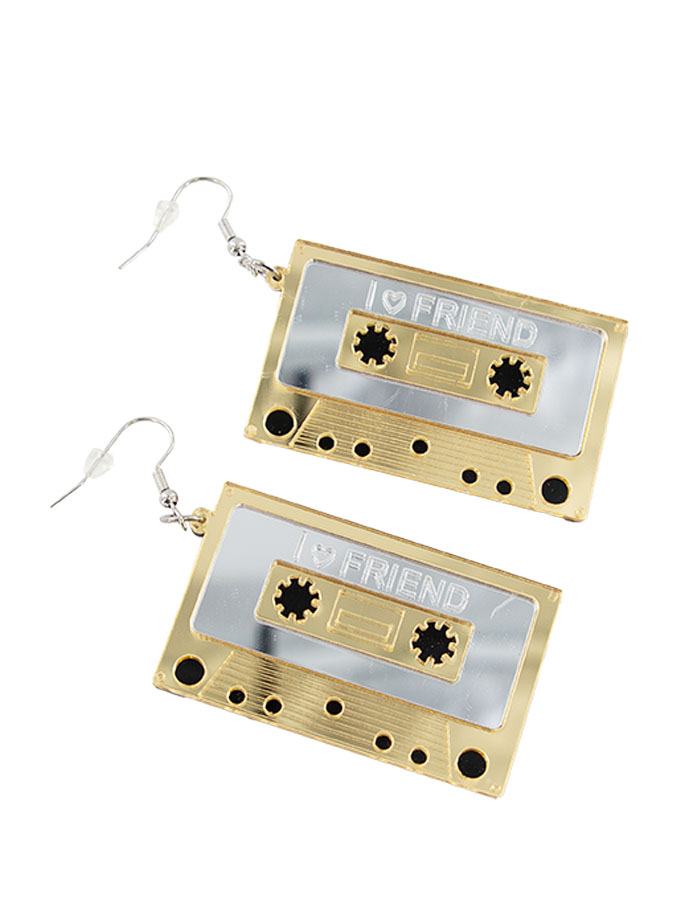 Ohrringe Kassette beige