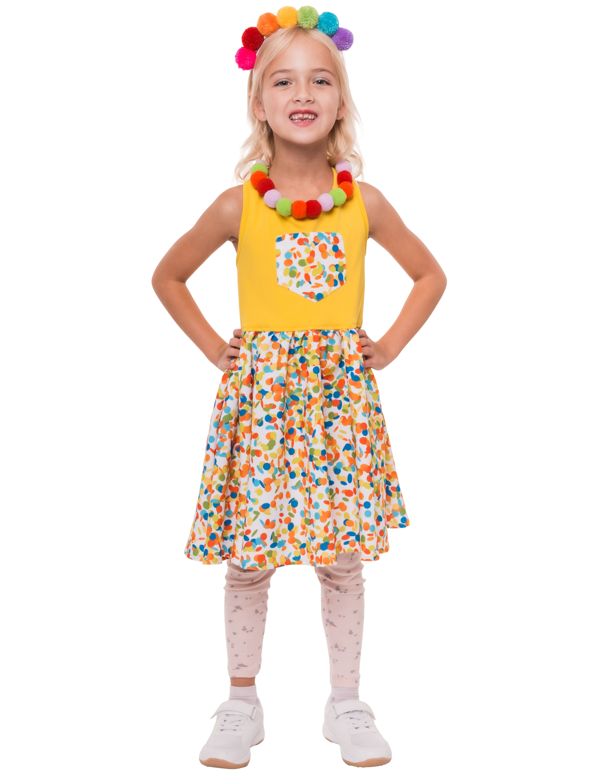 Kleid Konfetti Kinder bunt 128