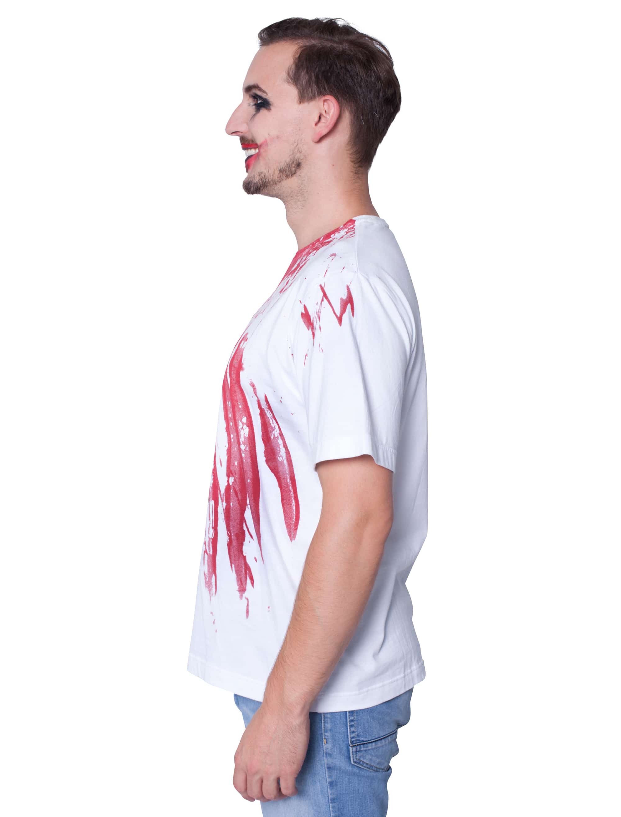 T-Shirt Halloween blutig Herren rot/weiß L