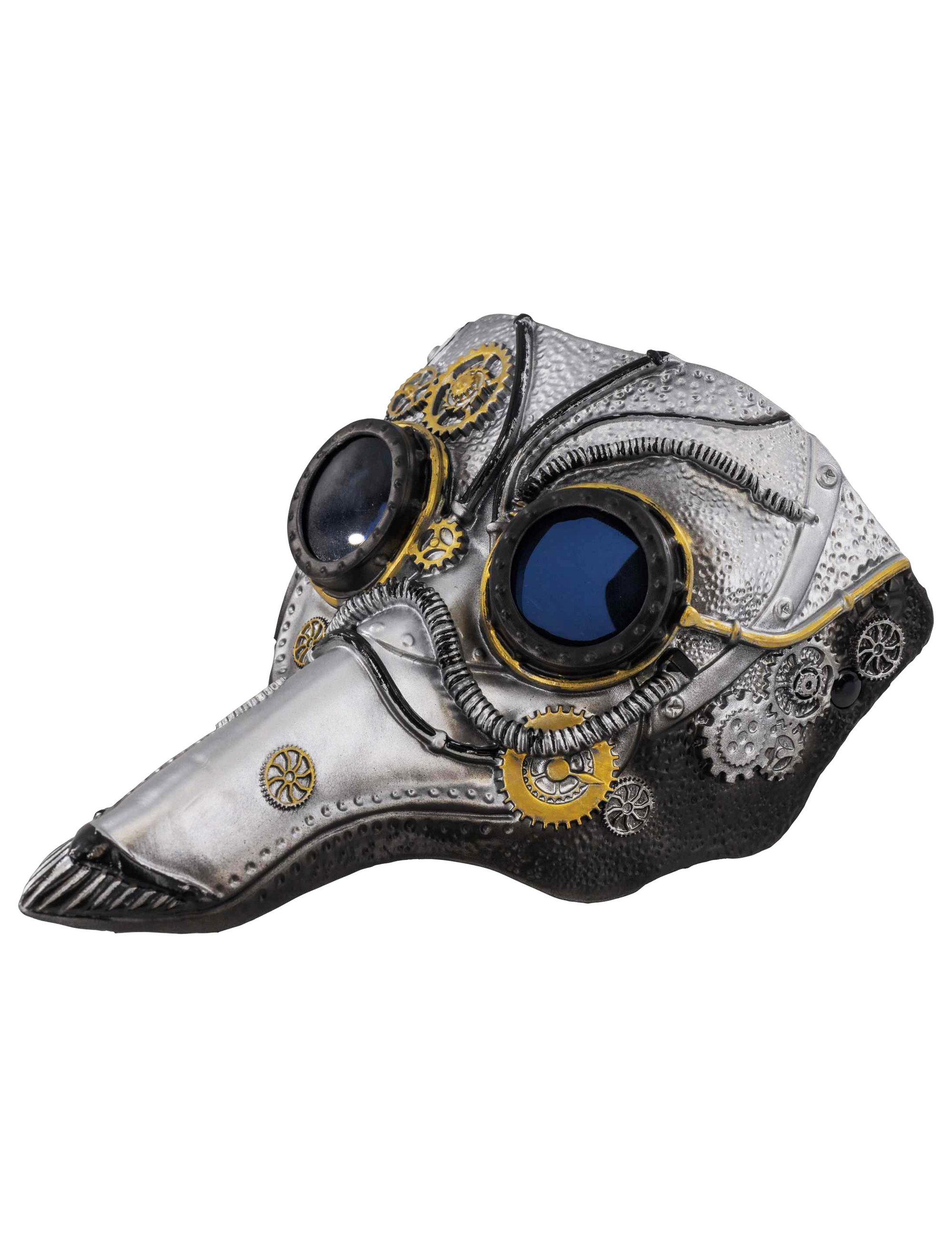 Maske Steampunk Rabe silber