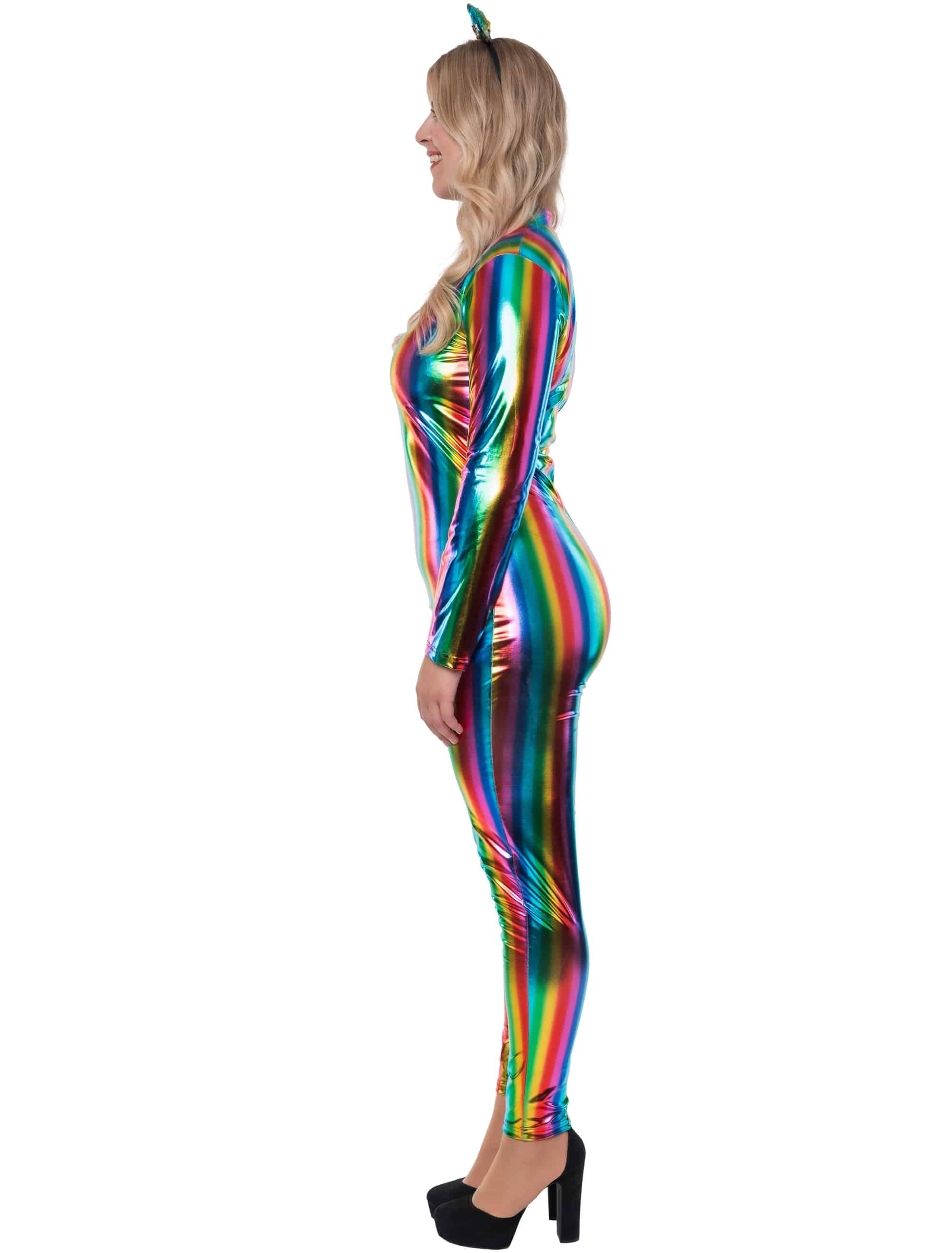 Jumpsuit Metallic Damen rainbow S/M