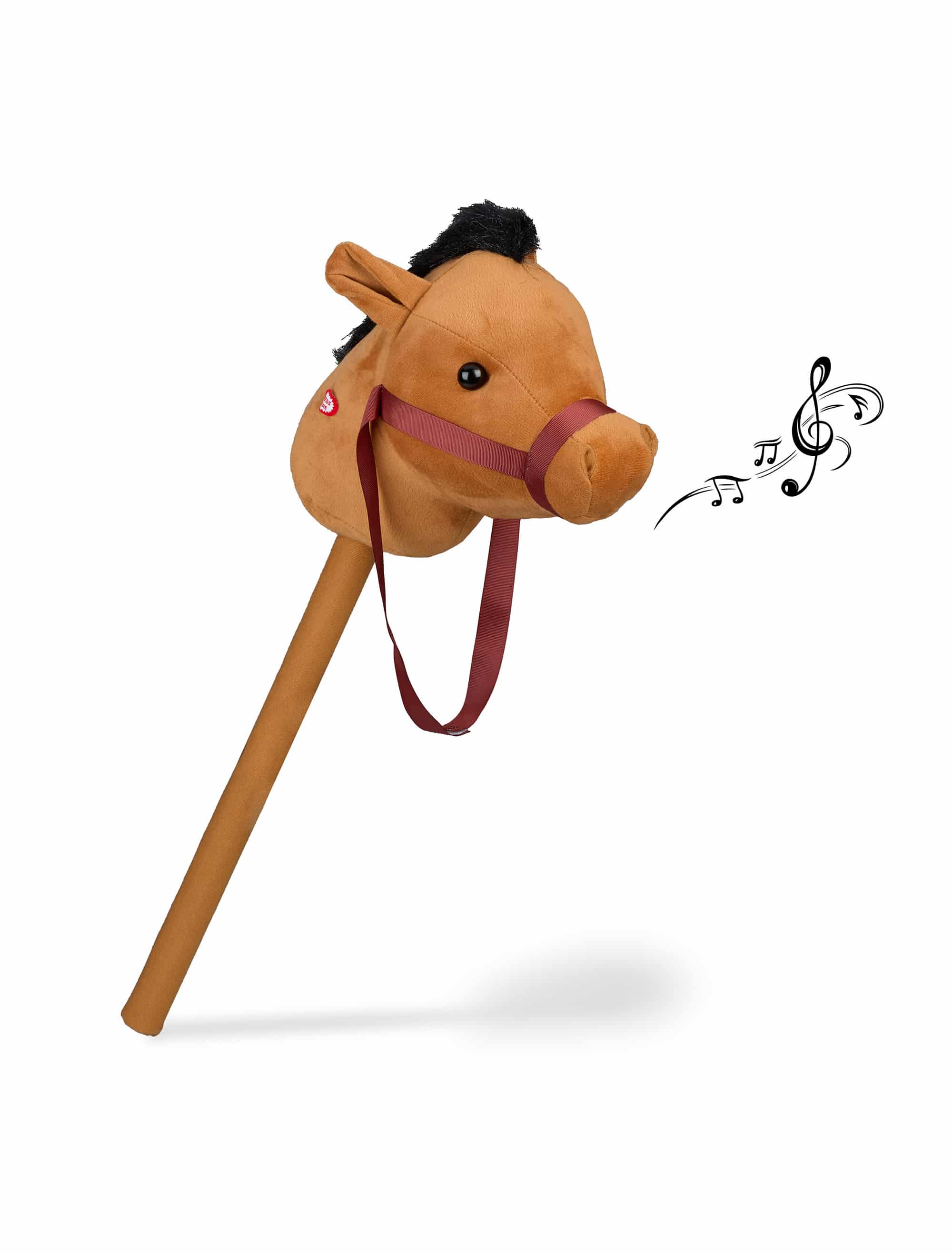 Steckenpferd mit Sound 68cm hellbraun