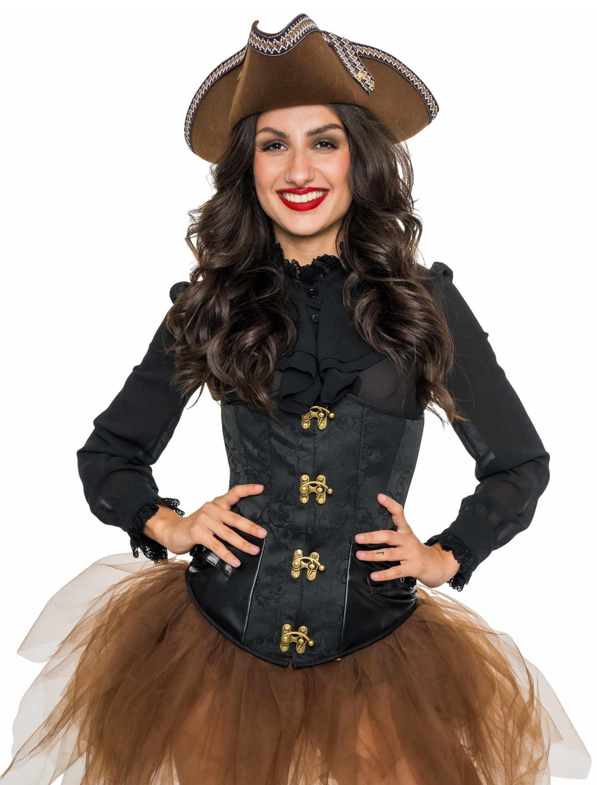 Corsage zum Schnüren Damen schwarz S/M