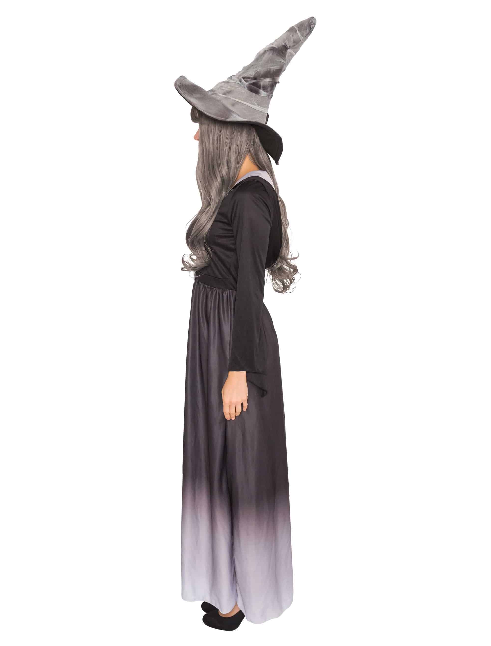 Kleid Halloween mit Kapuze Damen schwarz S