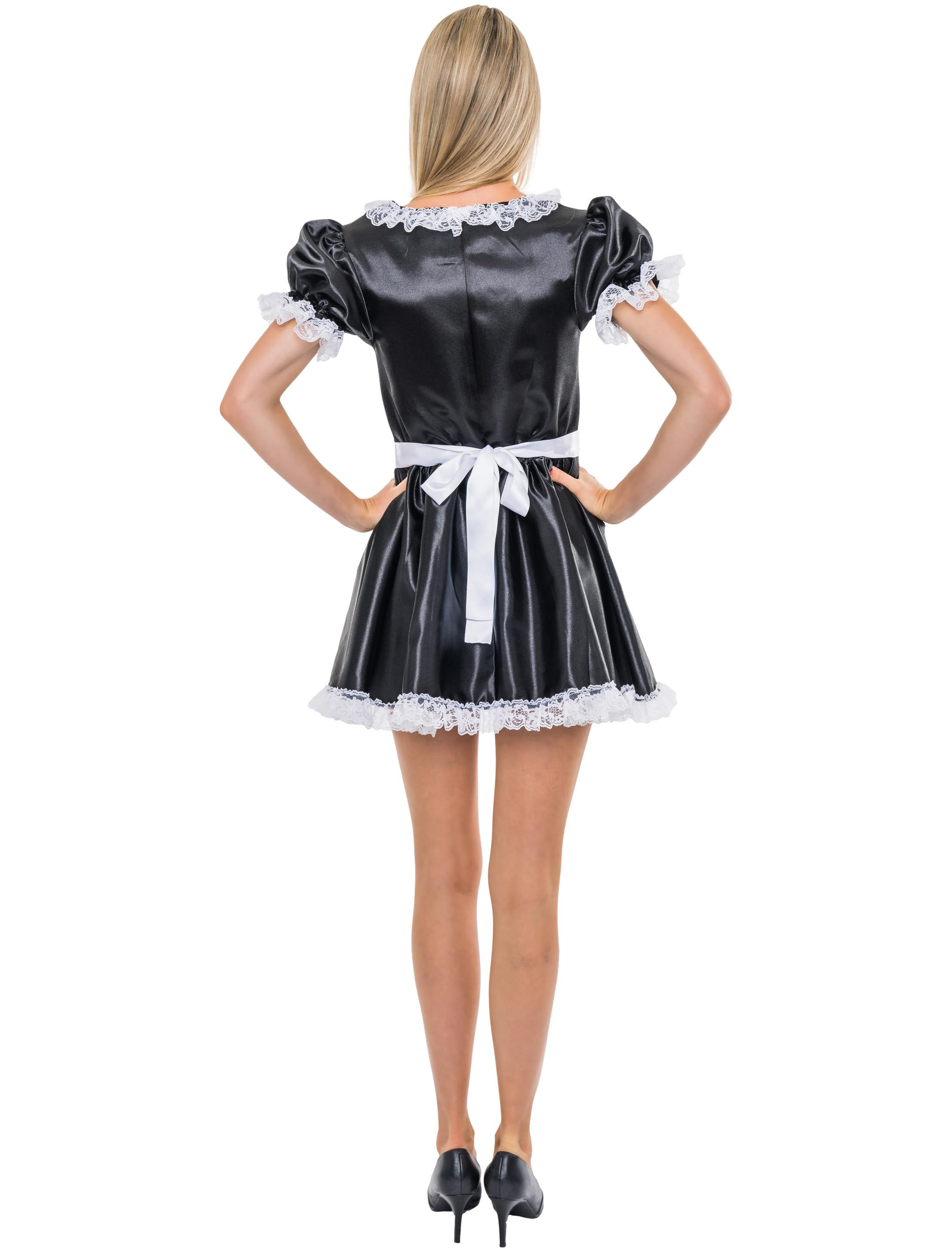 Kleid Dienstmädchen 2-tlg. Damen schwarz/weiß S-M