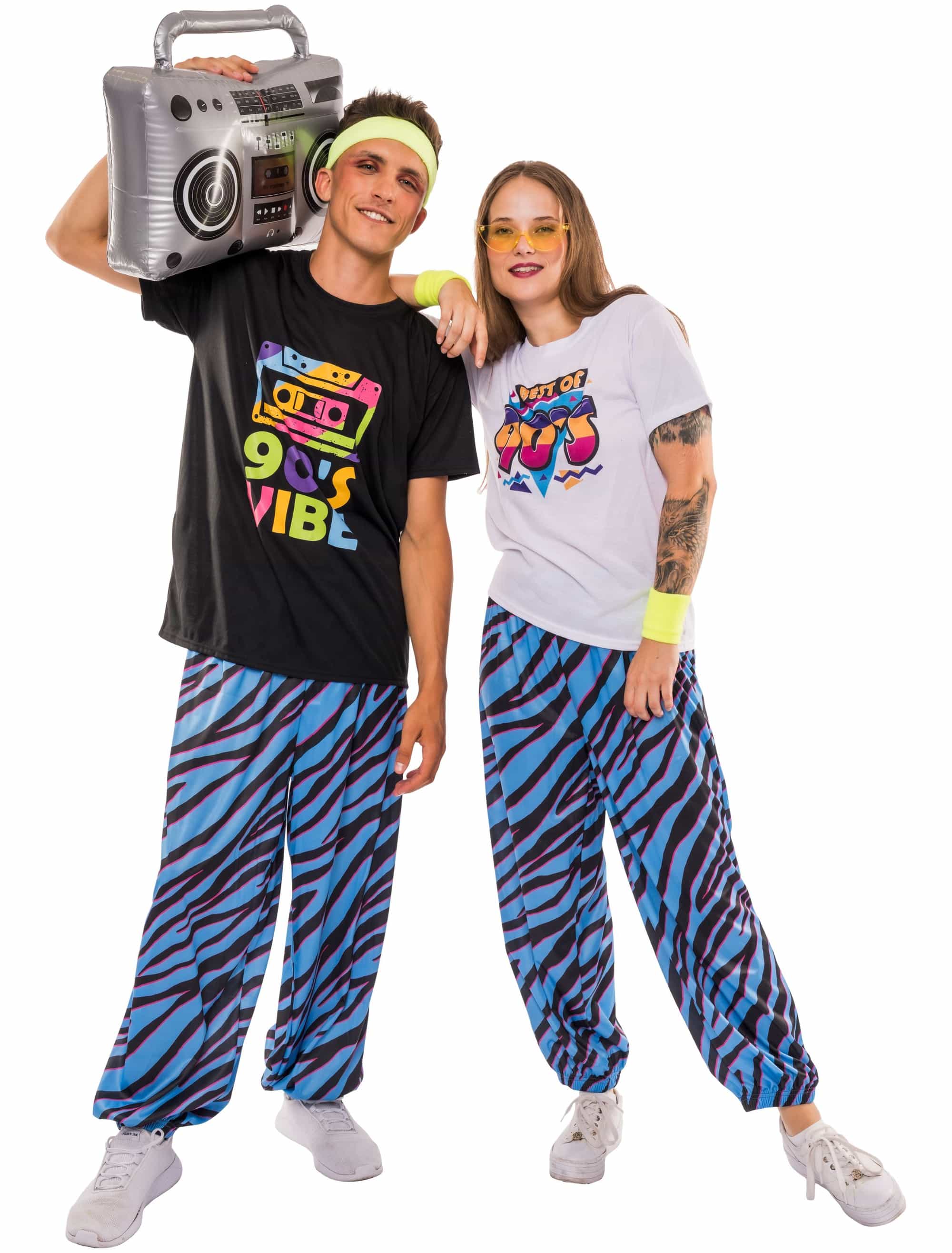 T-Shirt 90er Print schwarz XL